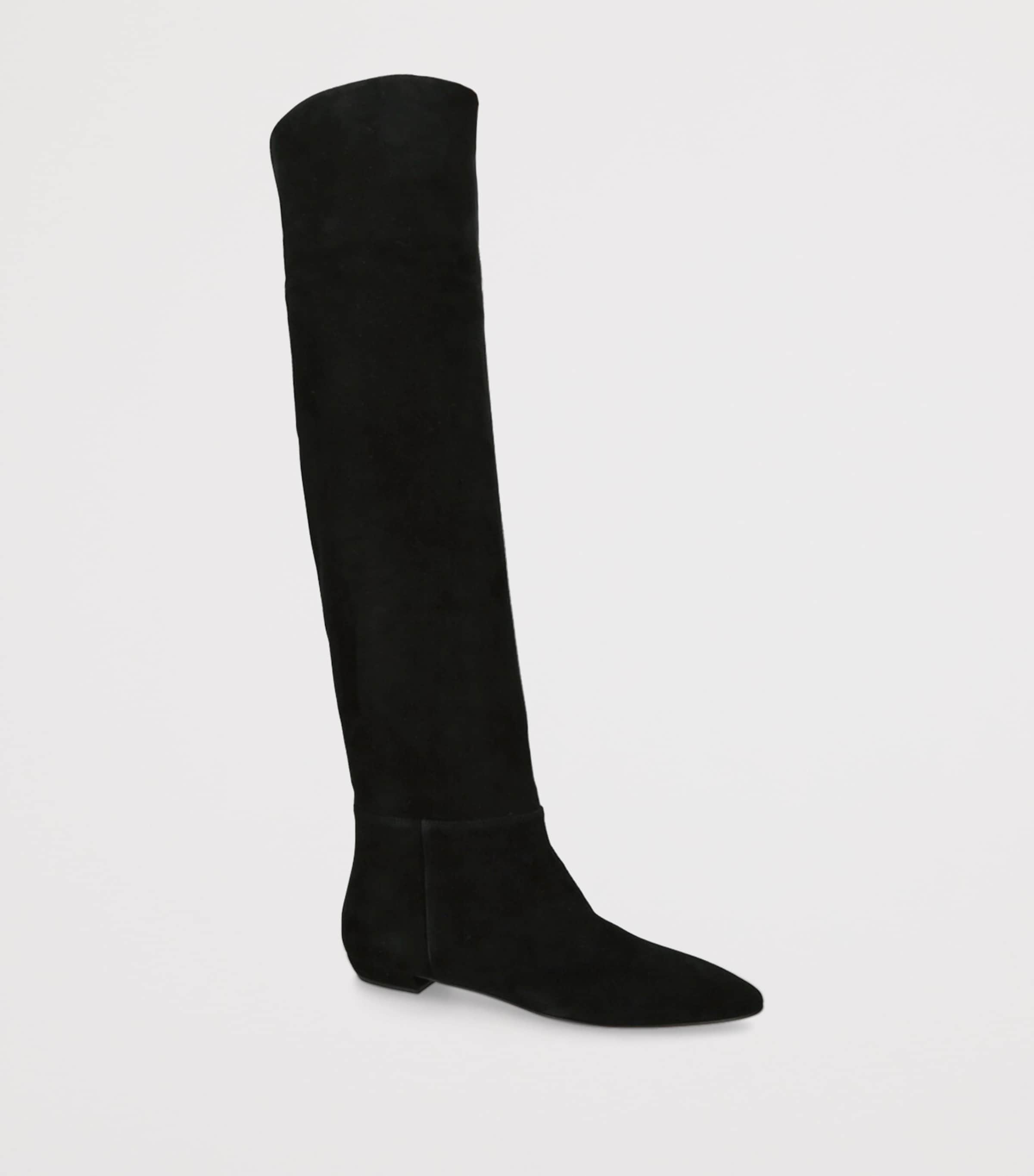Suede Over-The-Knee Boots BLACK Image 3