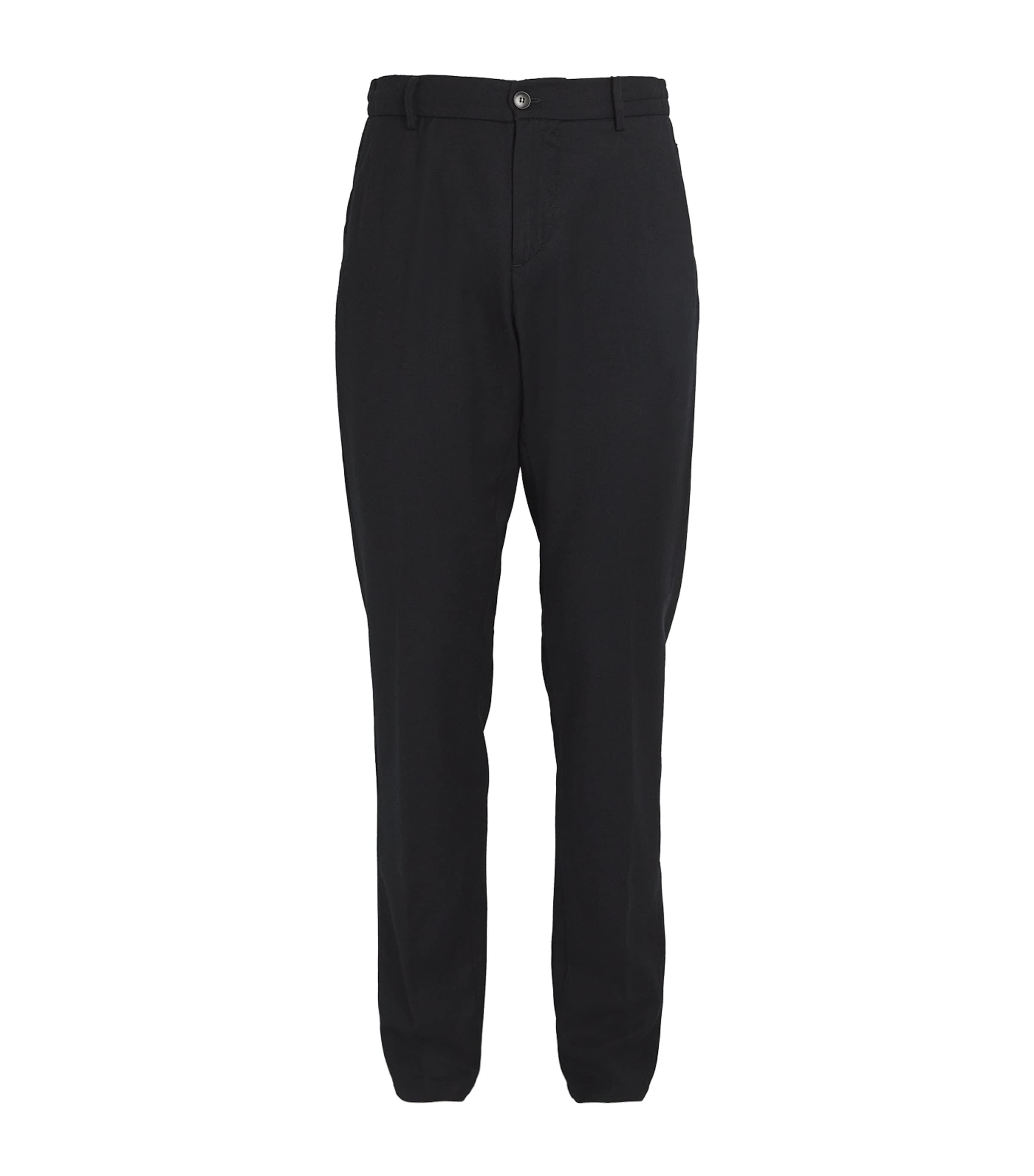 Shop Canali Cashmere Straight Trousers In Navy