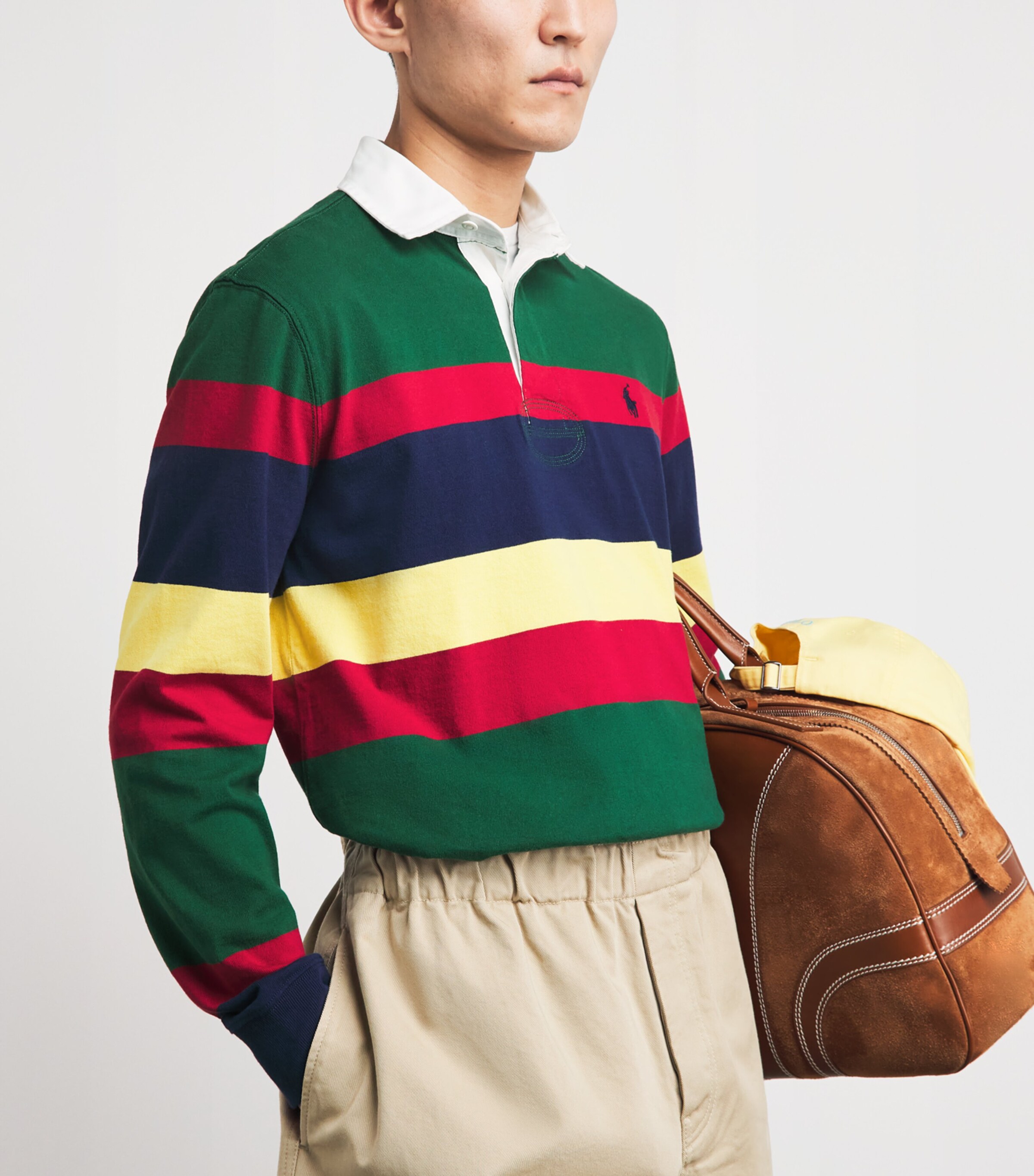 Polo Ralph Lauren Mens Stripe Rugby Shirt New Forest Multi Image 3