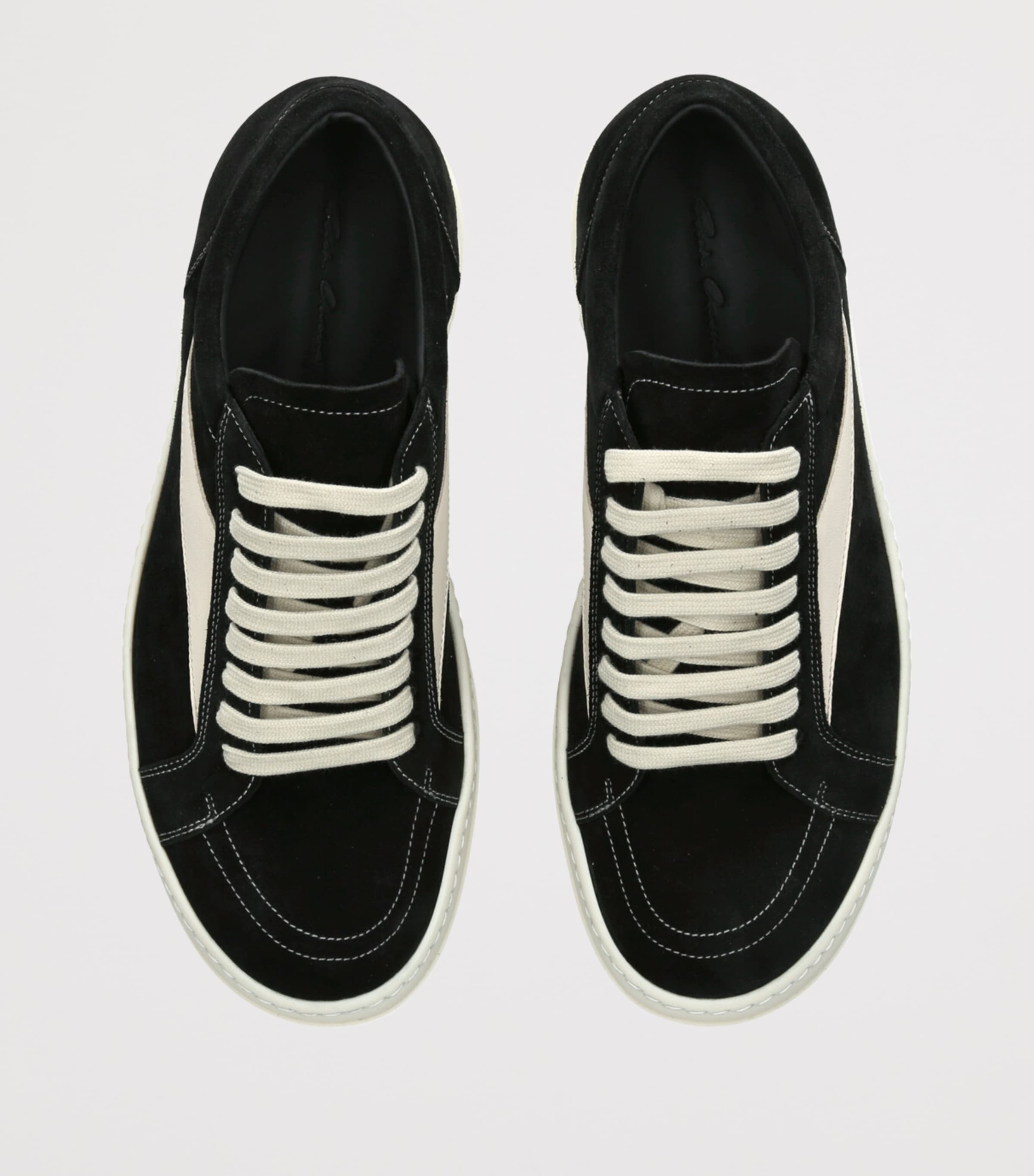 Rick Owens Suede Vintage Sneakers Black Image 4
