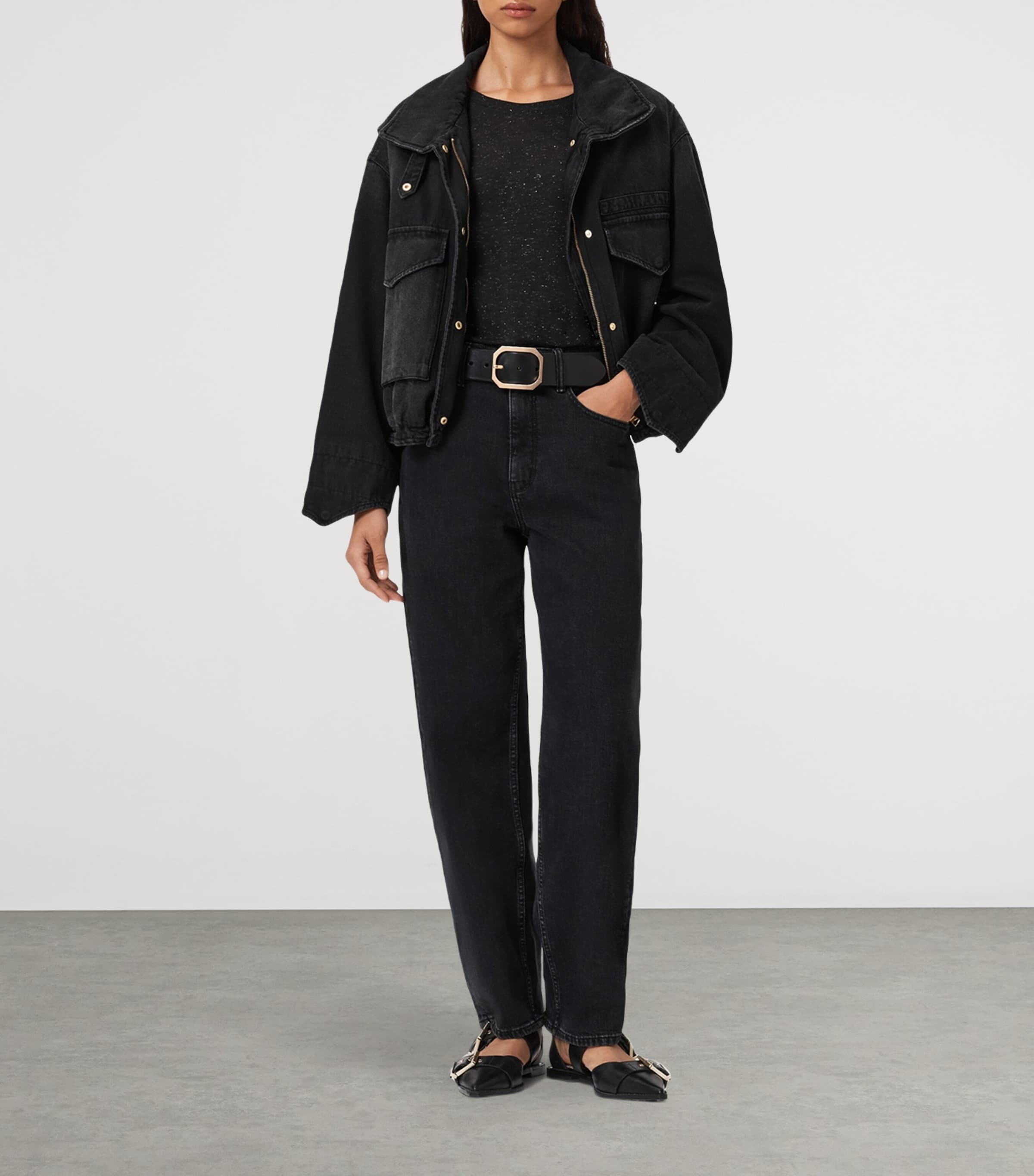 Glittered West Tank Top BLACK Image 3