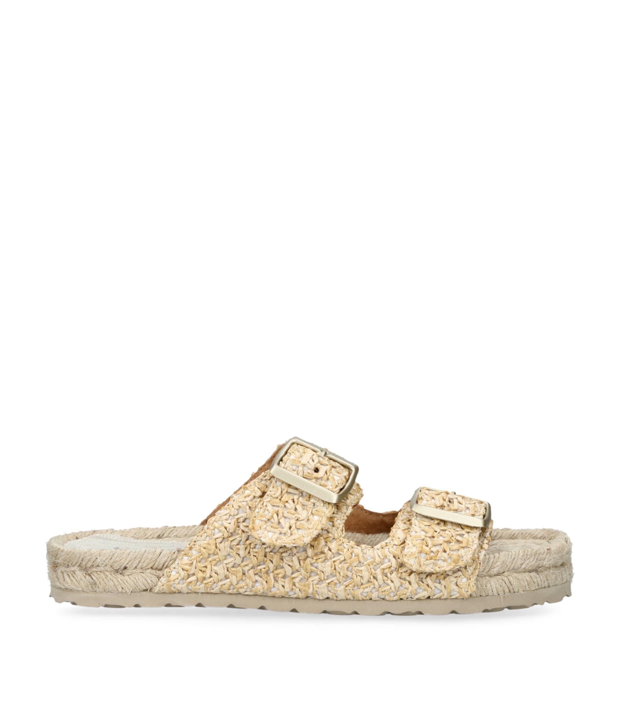 Manebi Raffia Nordic Sandals In Beige