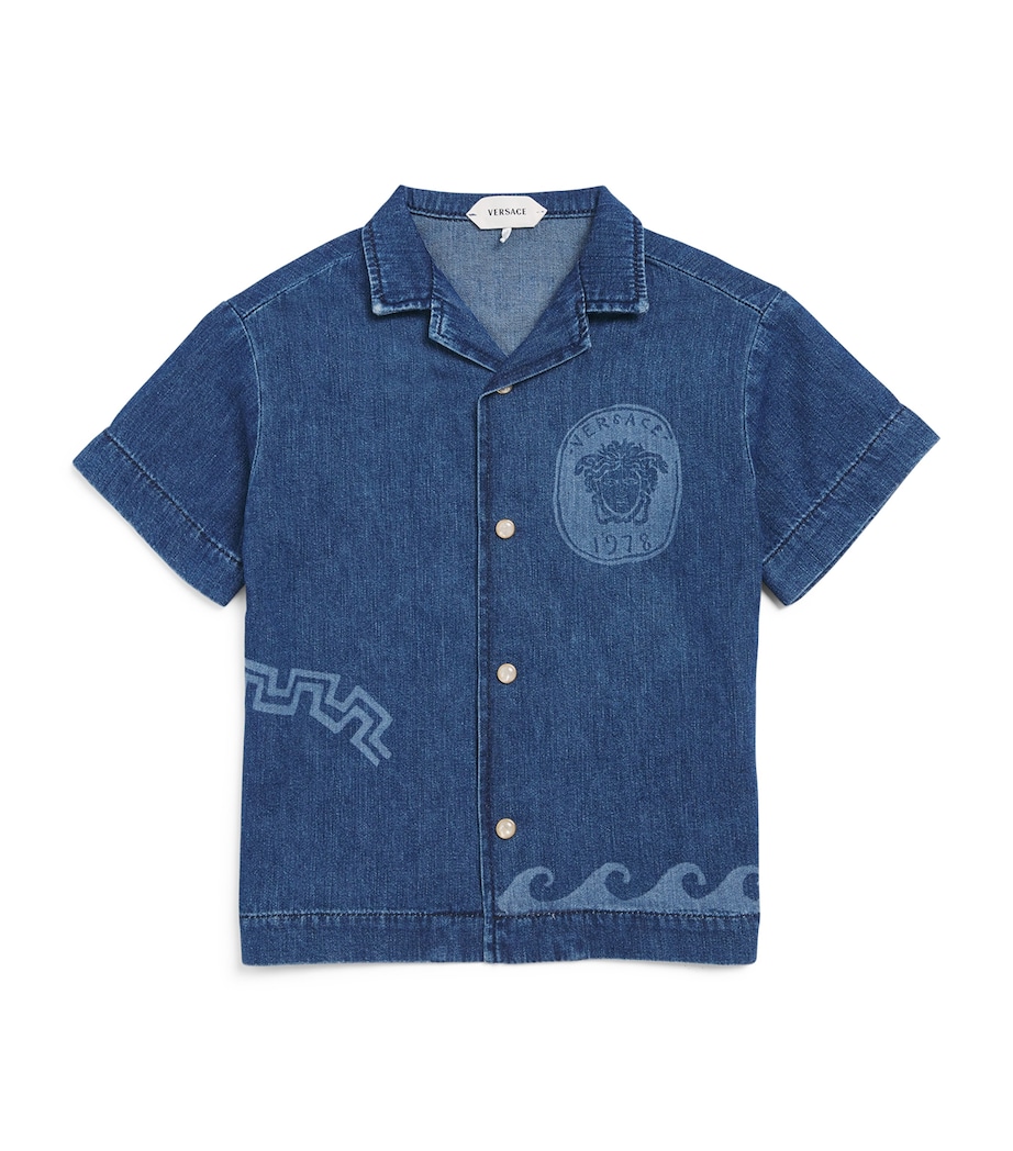Versace Kids Denim Logo Shirt (4-14 Years) Image 1