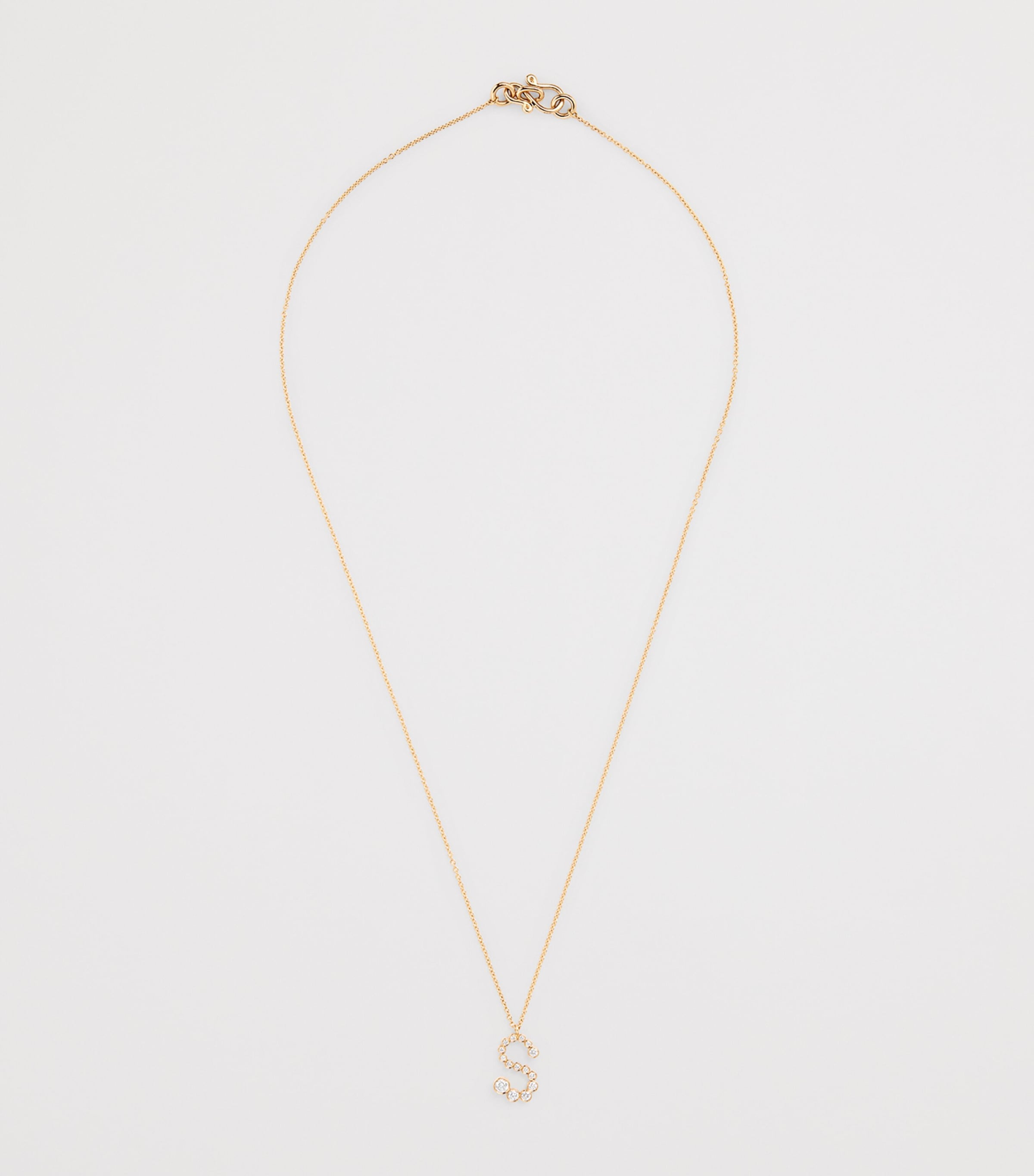 Yellow Gold and Diamond Soprano 'S' Necklace YELLOW GOLD Image 3