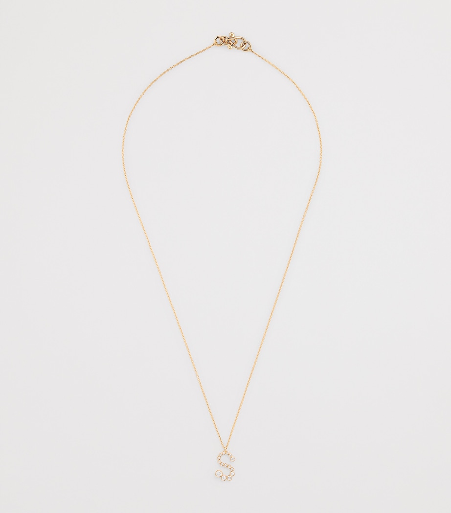 Yellow Gold and Diamond Soprano 'S' Necklace YELLOW GOLD Image 3