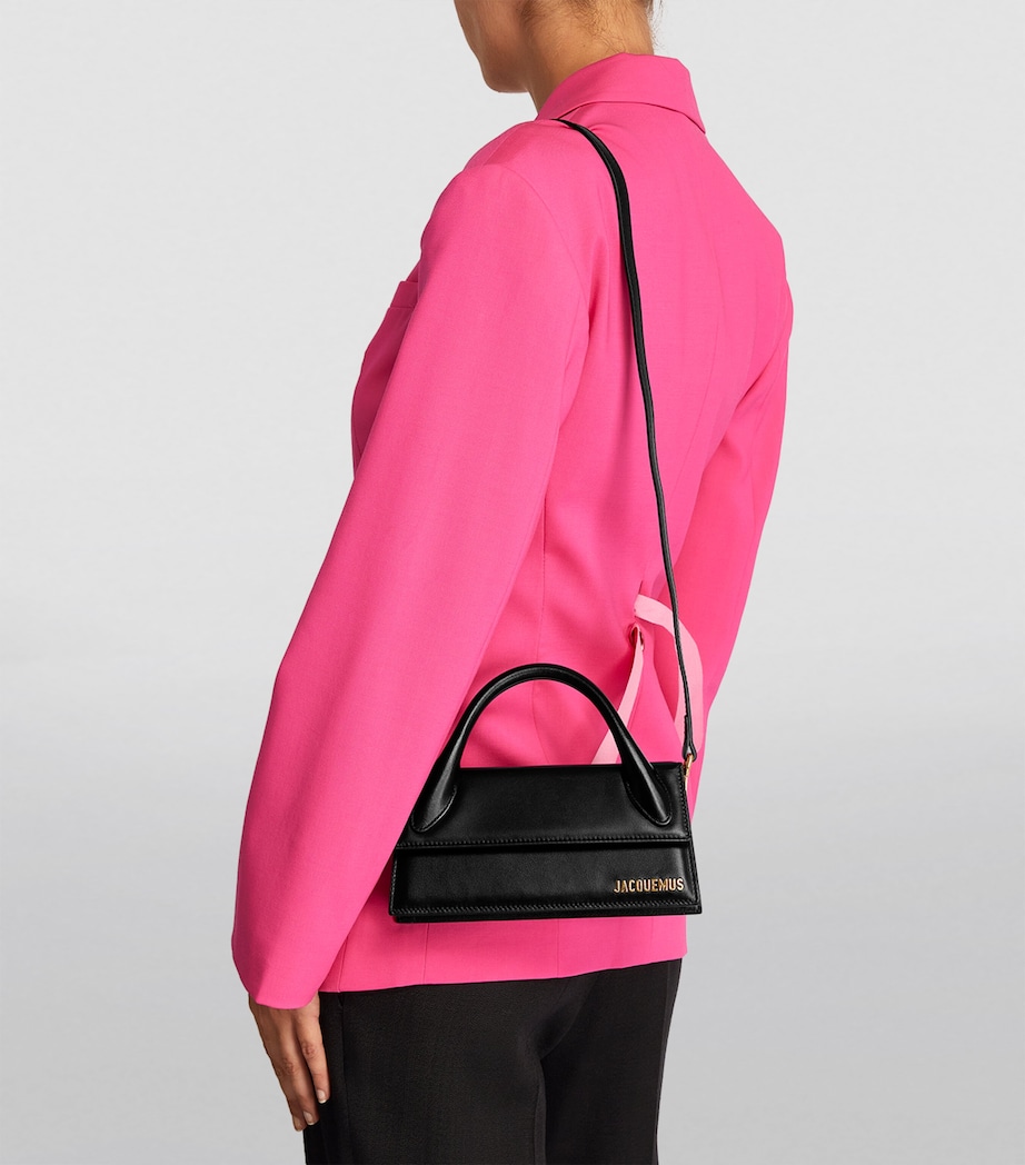 Leather Le Chiquito Long Top-Handle Bag BLACK Image 2