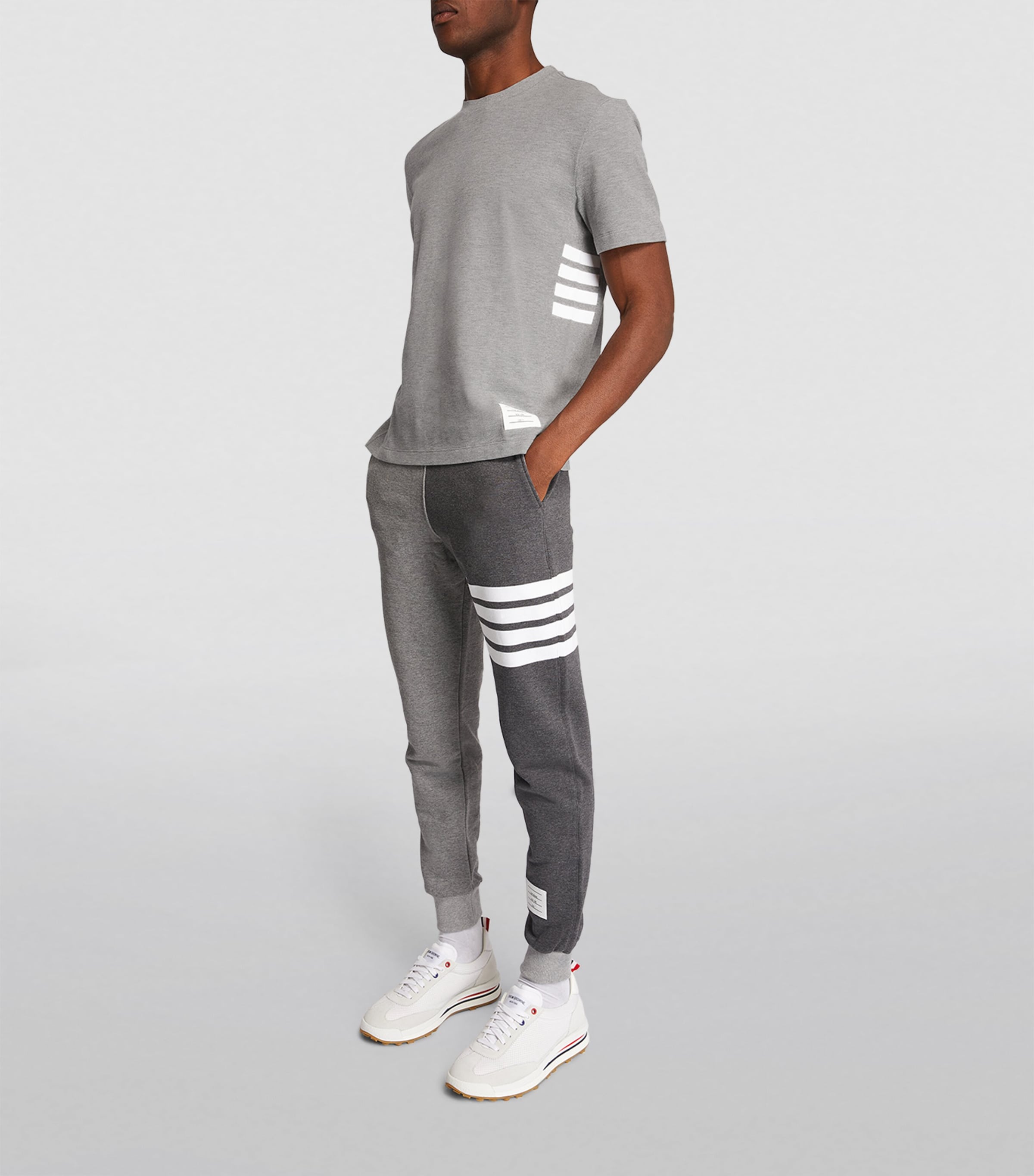 4-Bar Panel T-Shirt LT GREY Image 2