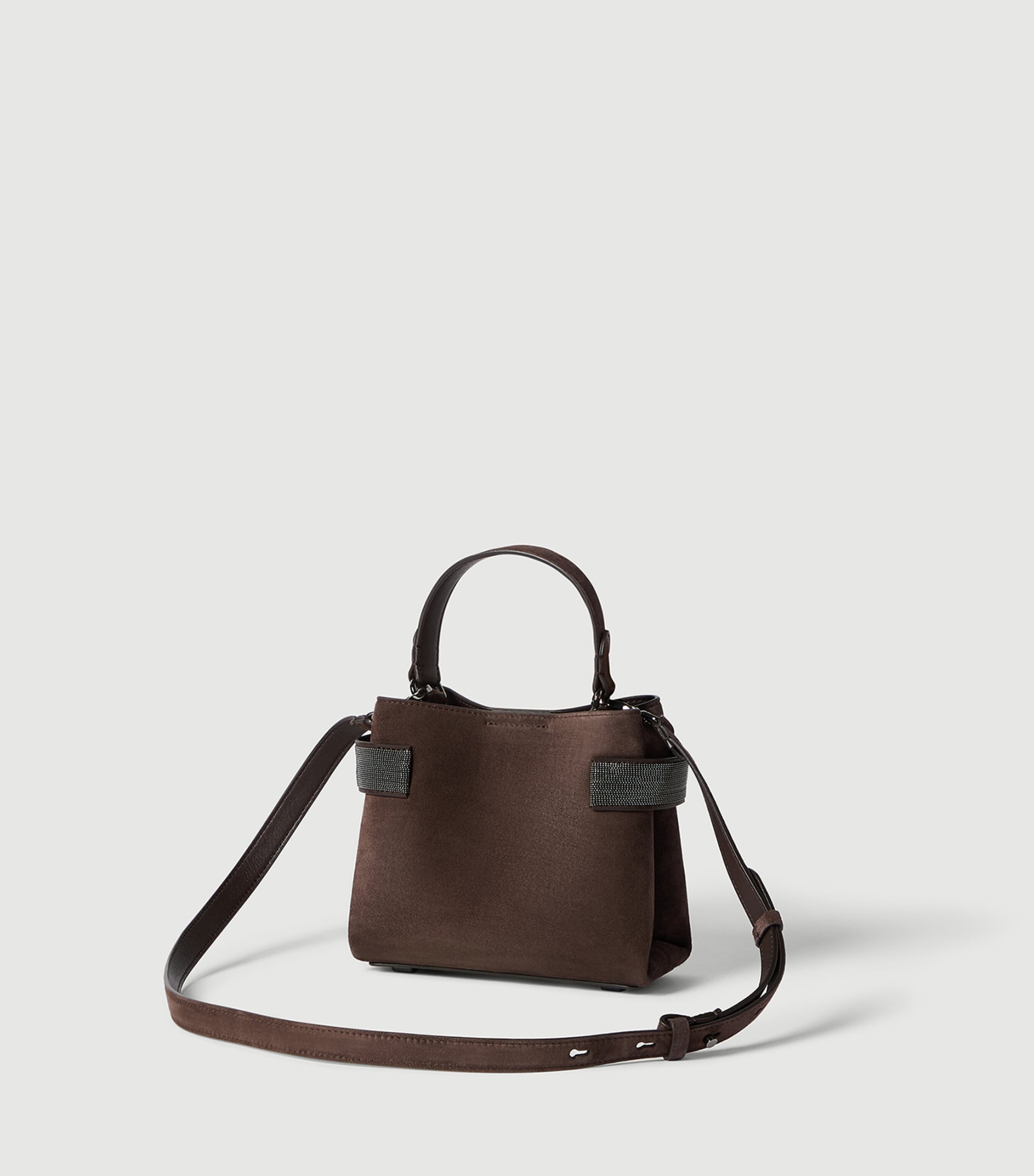 Brunello Cucinelli Small Suede Essence Top-Handle Bag Image 3