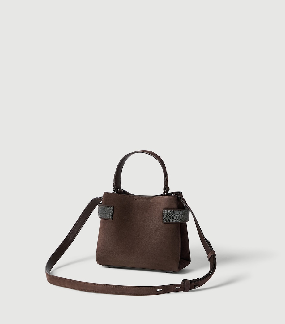 Brunello Cucinelli Small Suede Essence Top-Handle Bag Image 3