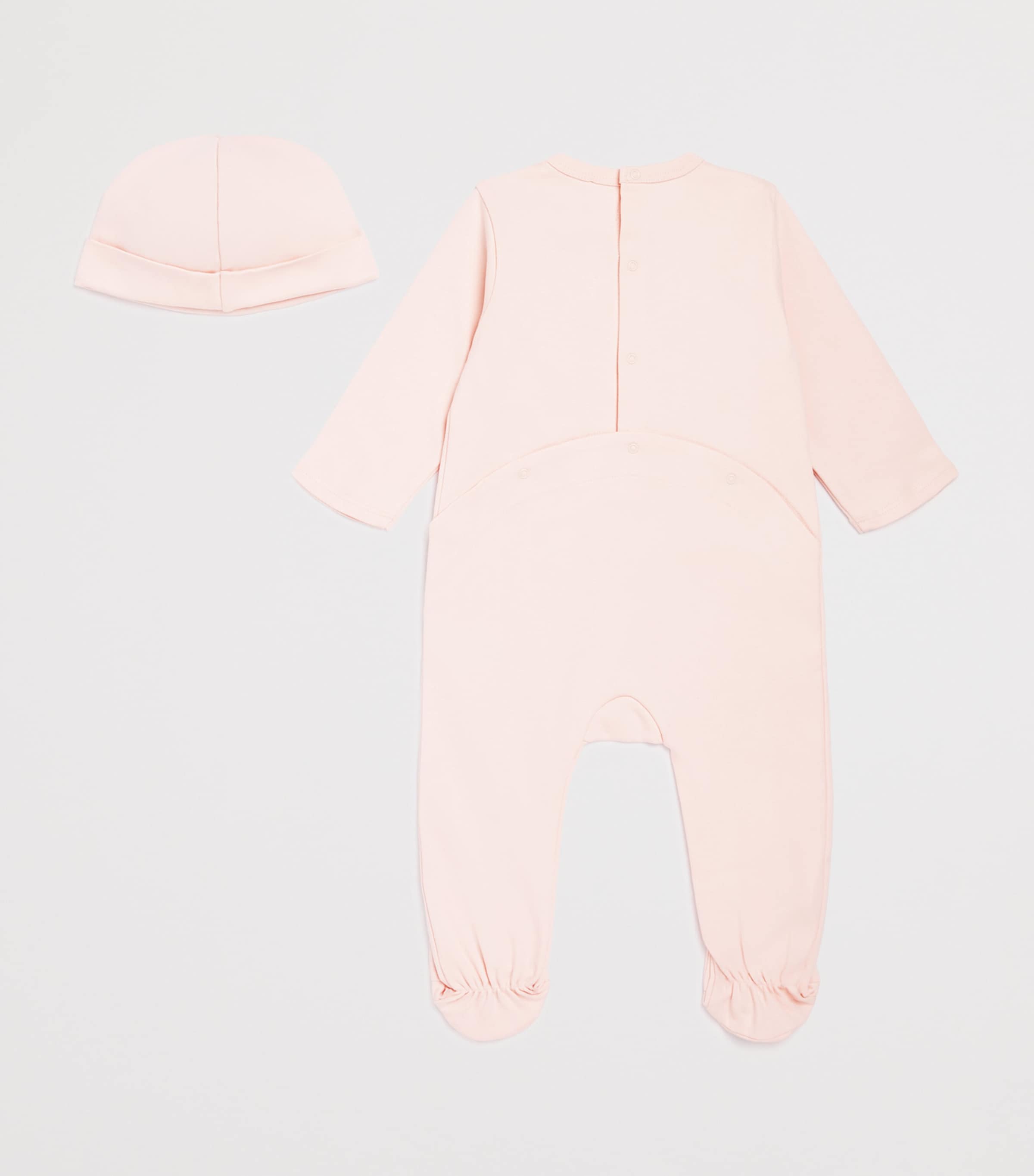 Cotton Embroidered All-In-One and Hat Set (1-18 Months) PINK POWDER Image 2