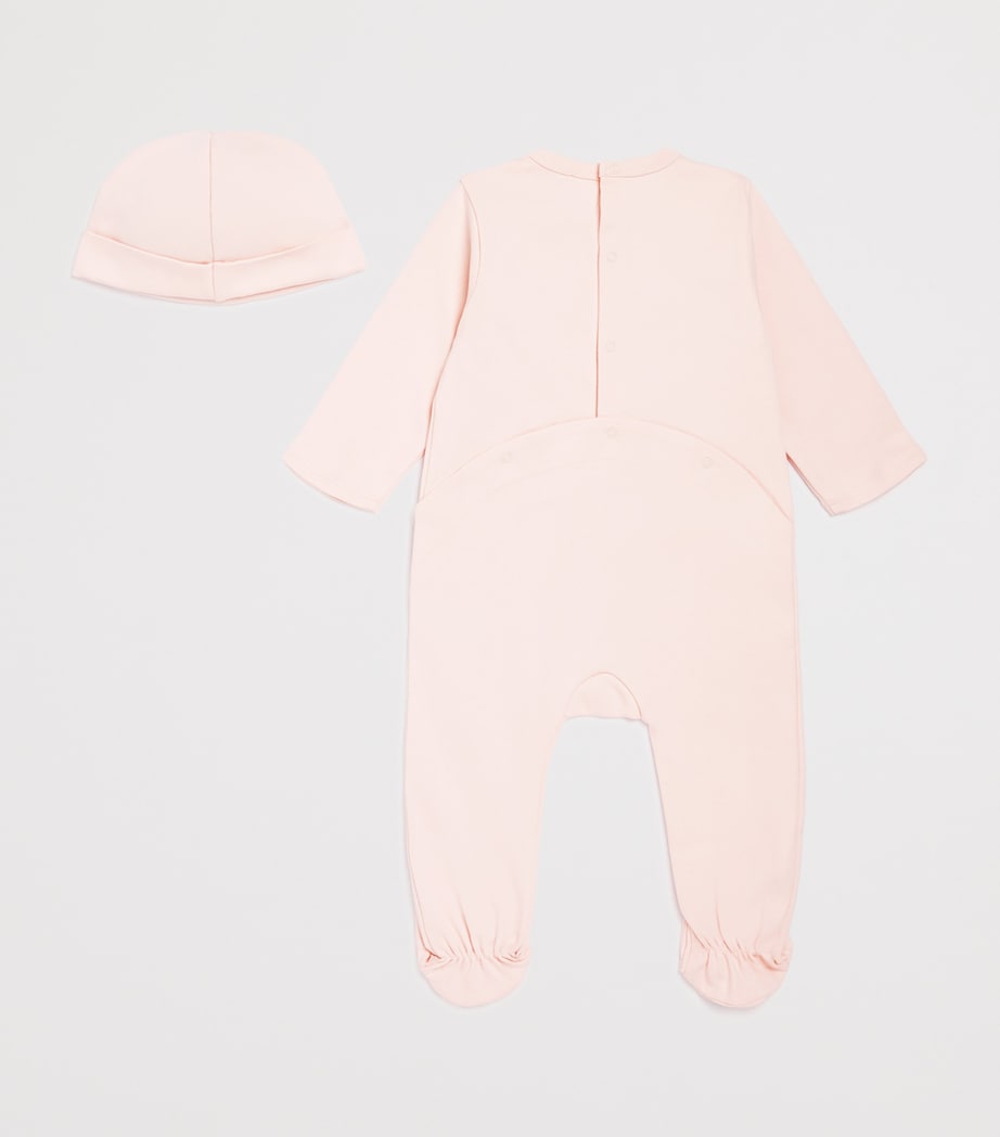 Cotton Embroidered All-In-One and Hat Set (1-18 Months) PINK POWDER Image 2