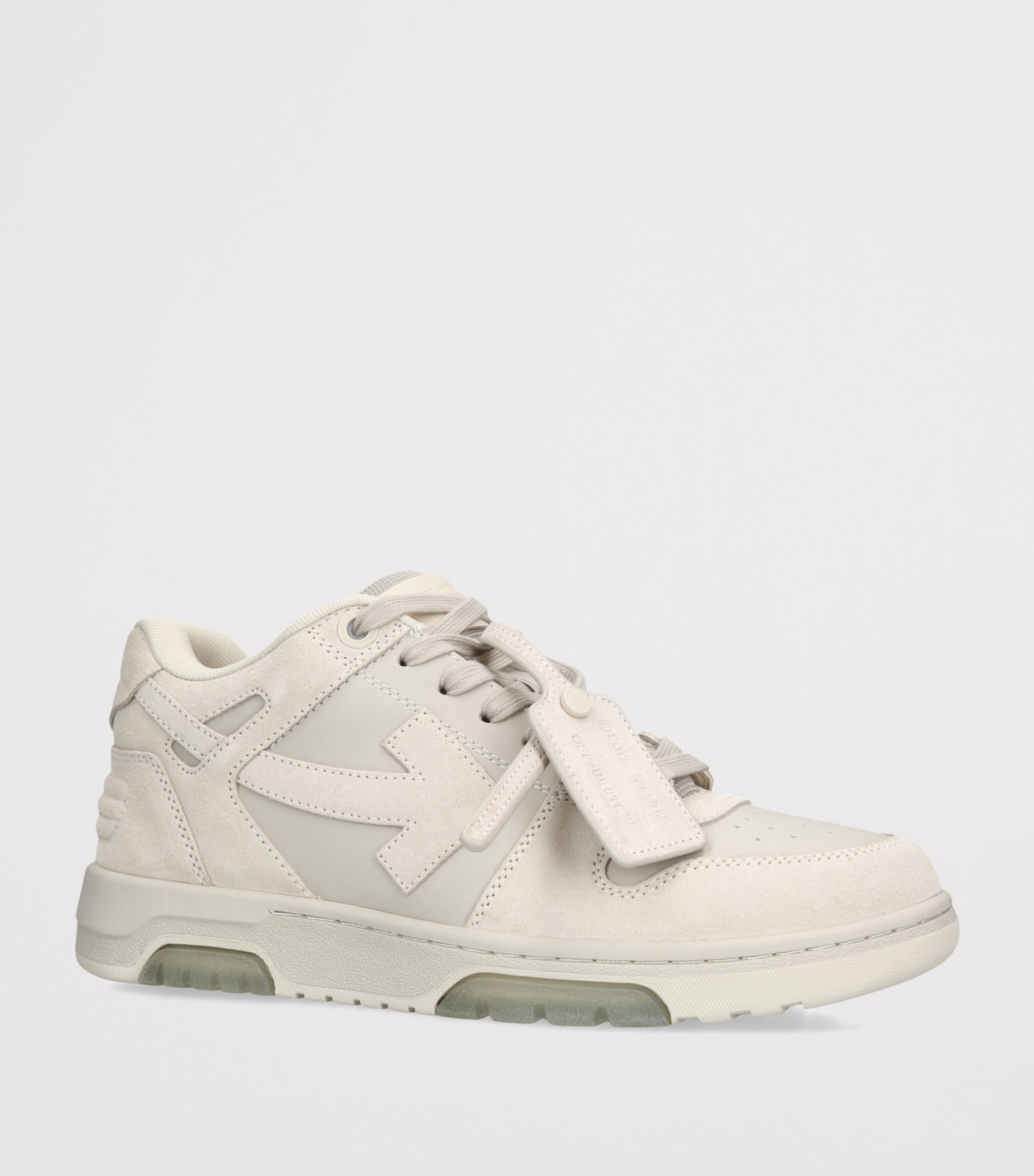 Off-White Suede Out of Office Sneakers Bone Image 3