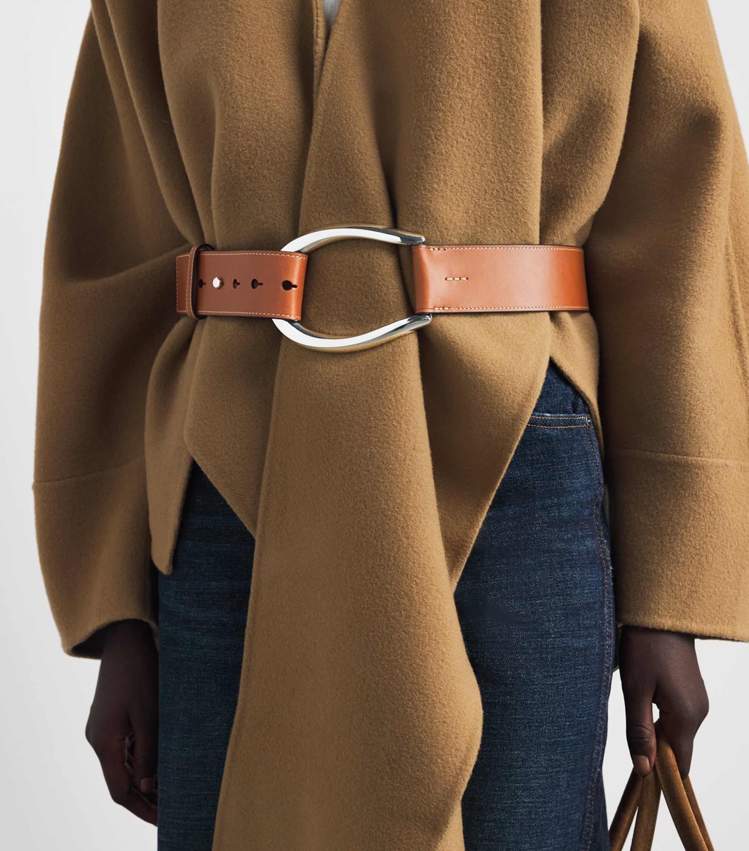 Polo Ralph Lauren Leather Stirrup-Buckle Wide Belt Cuoio Image 2