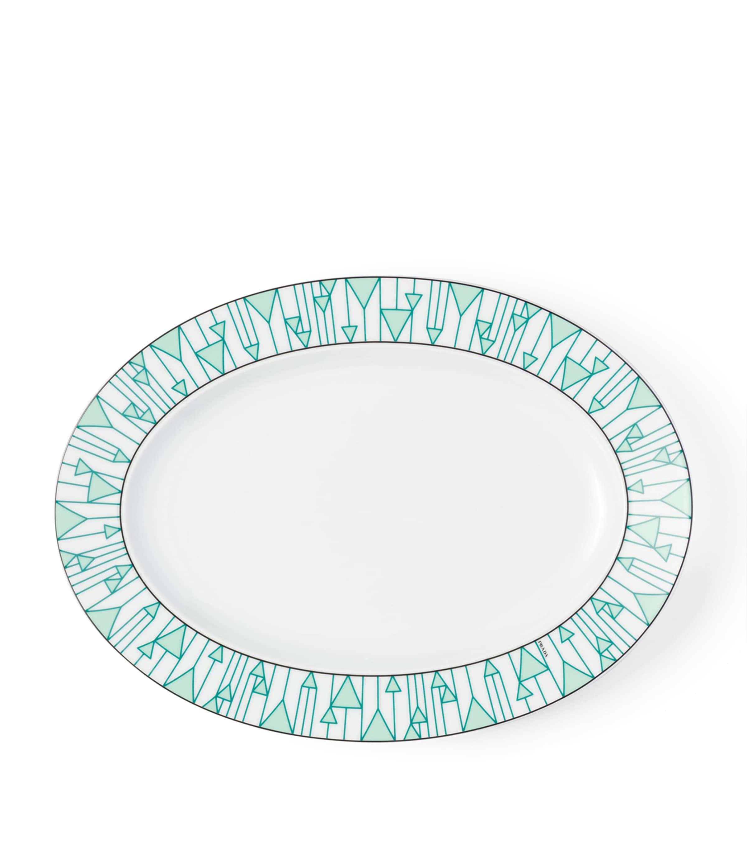 Prada Medium Vienna Serving Plate In Green