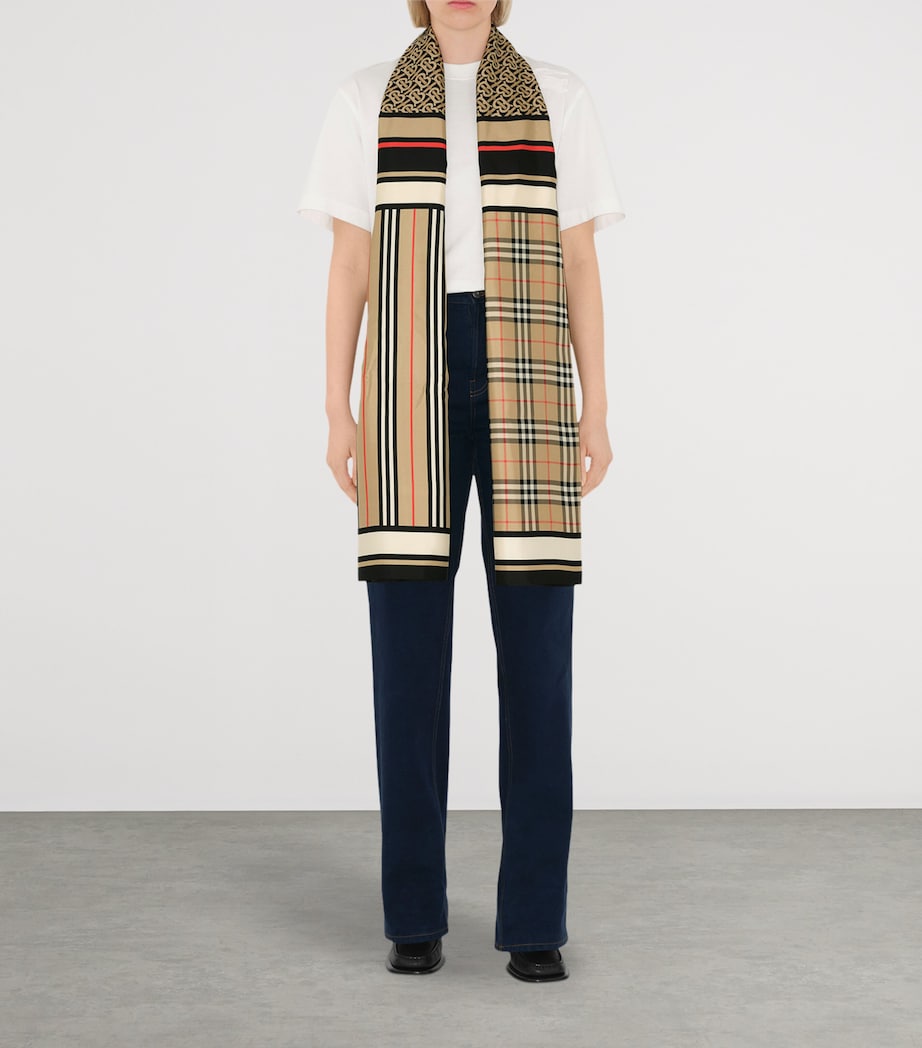 Silk Montage Scarf ARCHIVE BEIGE Image 4