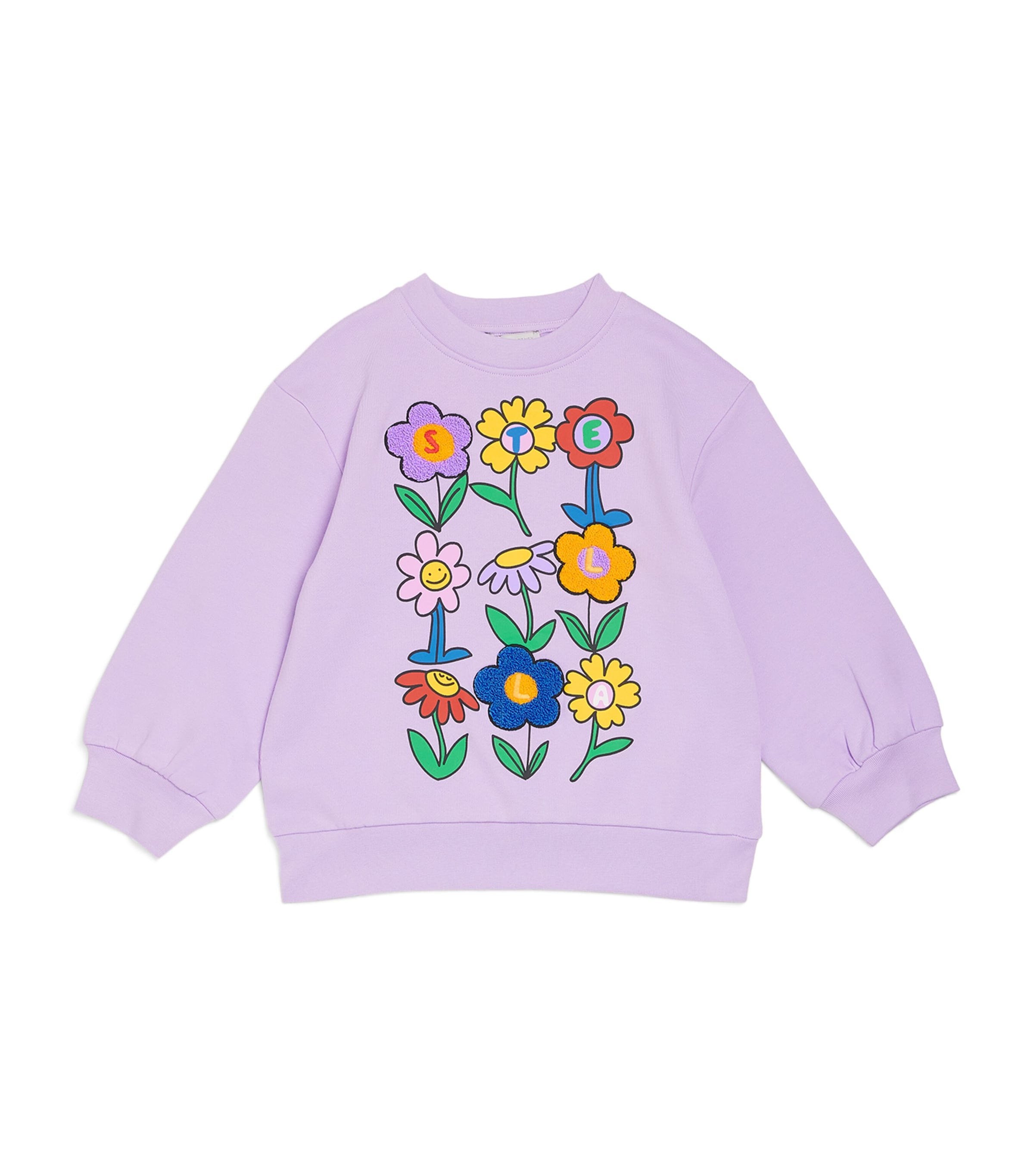 Stella Mccartney Printed Cotton Jersey Sweatshirt In Purple