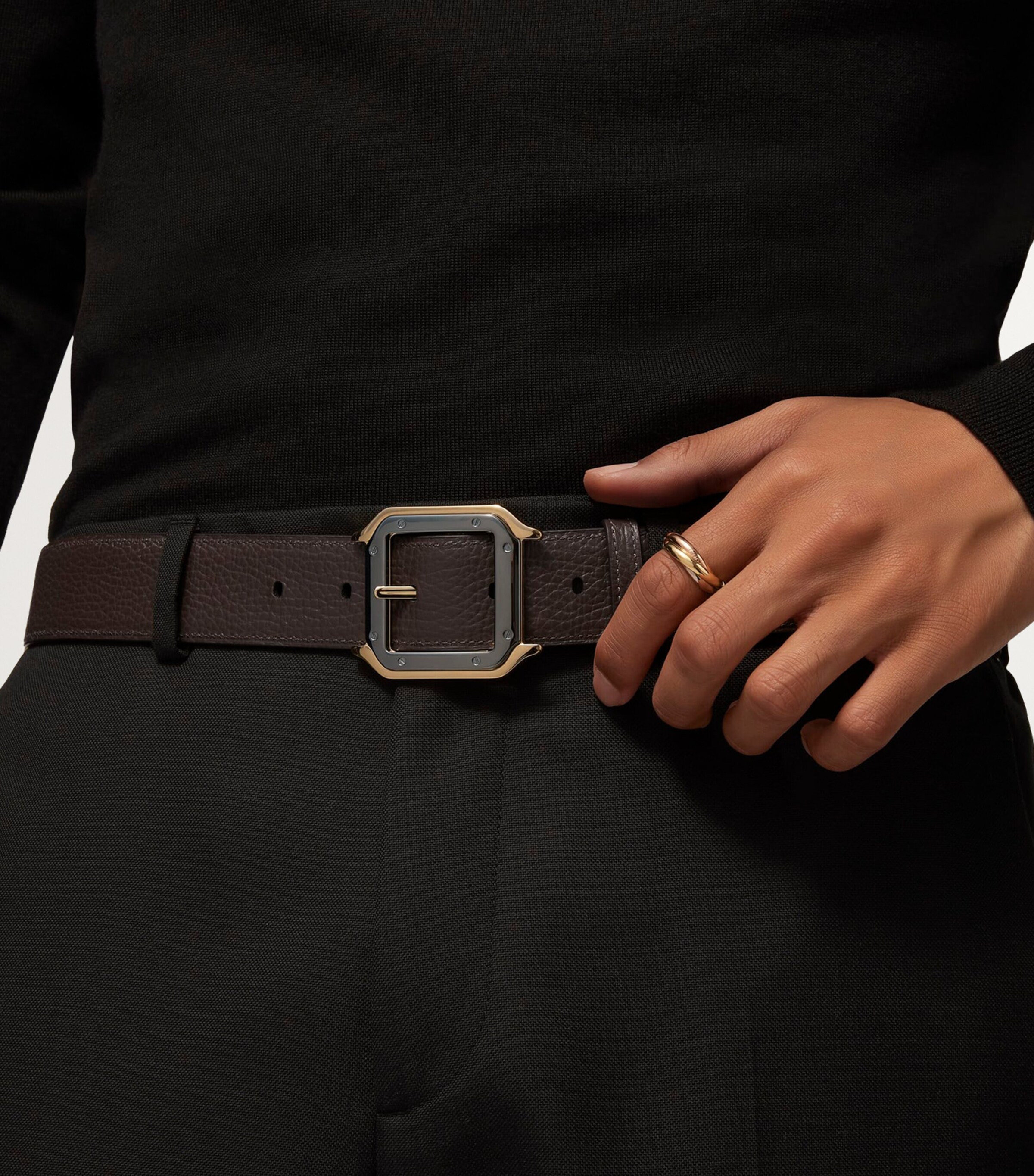 Cartier Leather Reversible Santos de Cartier Belt Black And Brown Image 5