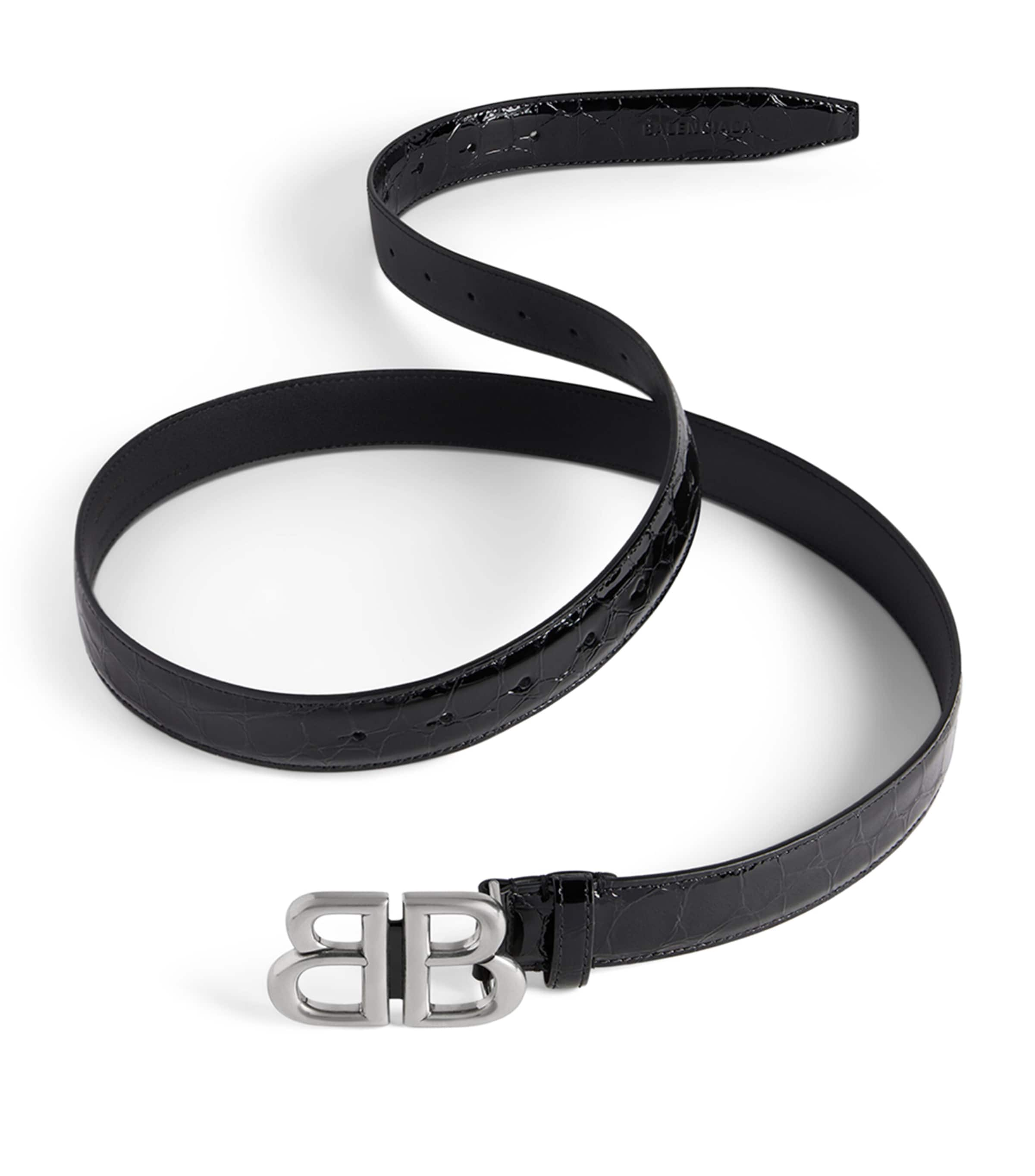 BALENCIAGA PATENT LEATHER LOGO BELT 