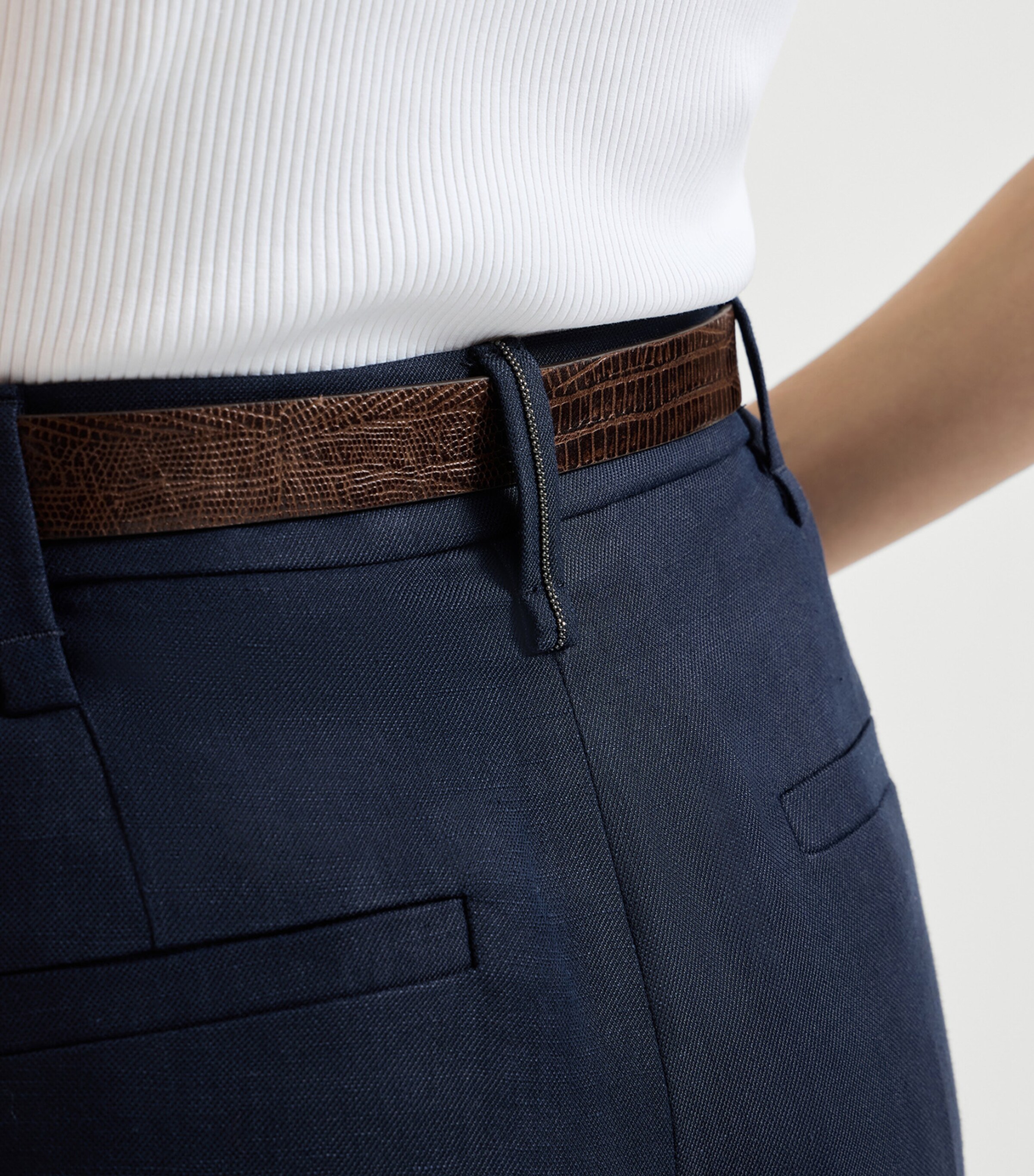 Twill Monili-Trim Trousers C4224 Image 6