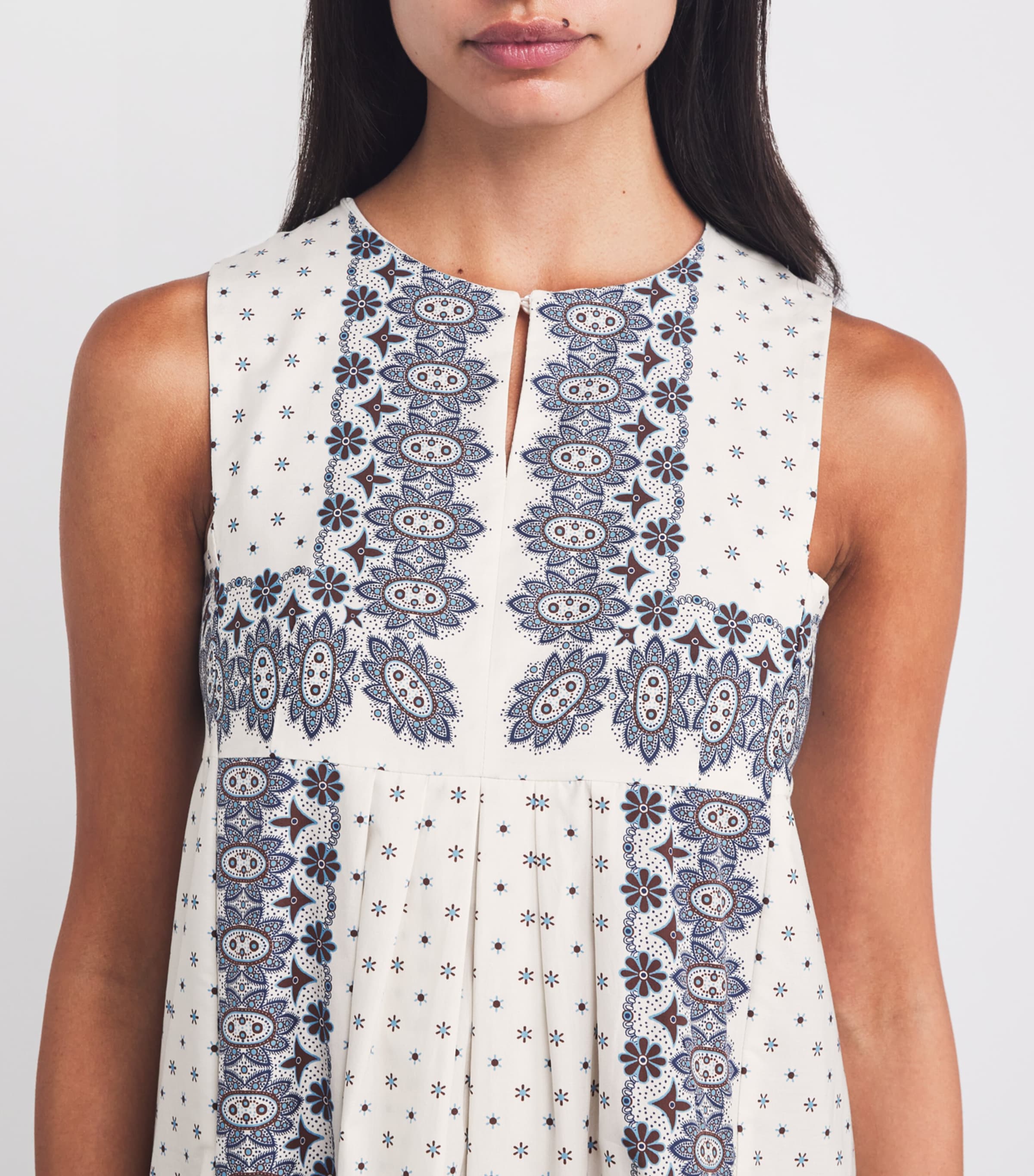 Cotton Printed Midi Dress IVORY Image 6