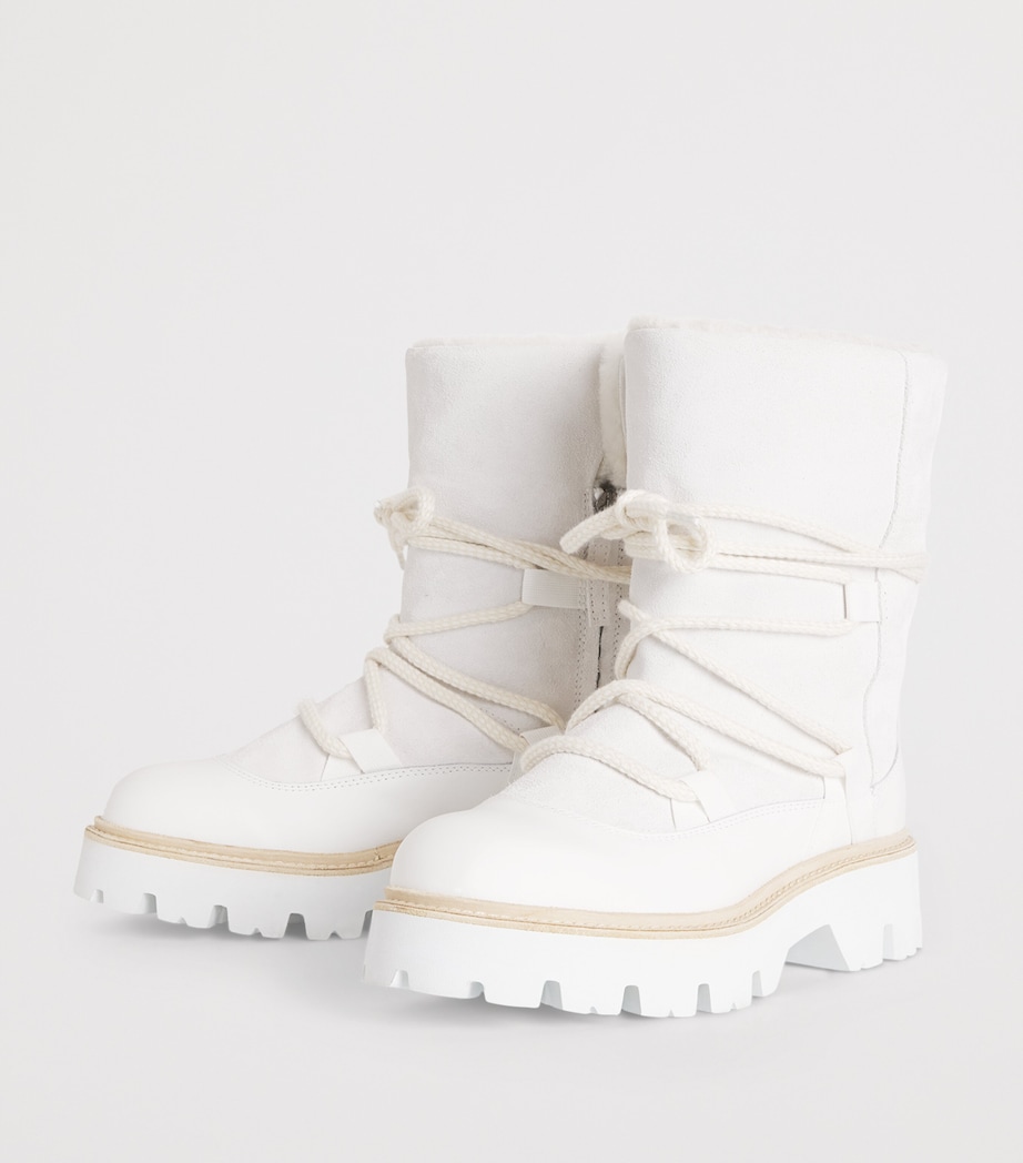 Suede Lace-Up Boots BIANCO Image 3