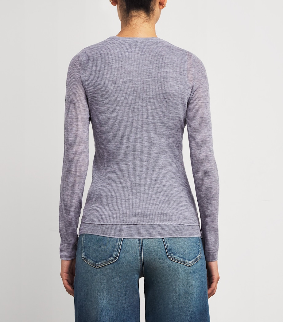 Wool Layered Long-Sleeve Top GREY Image 4