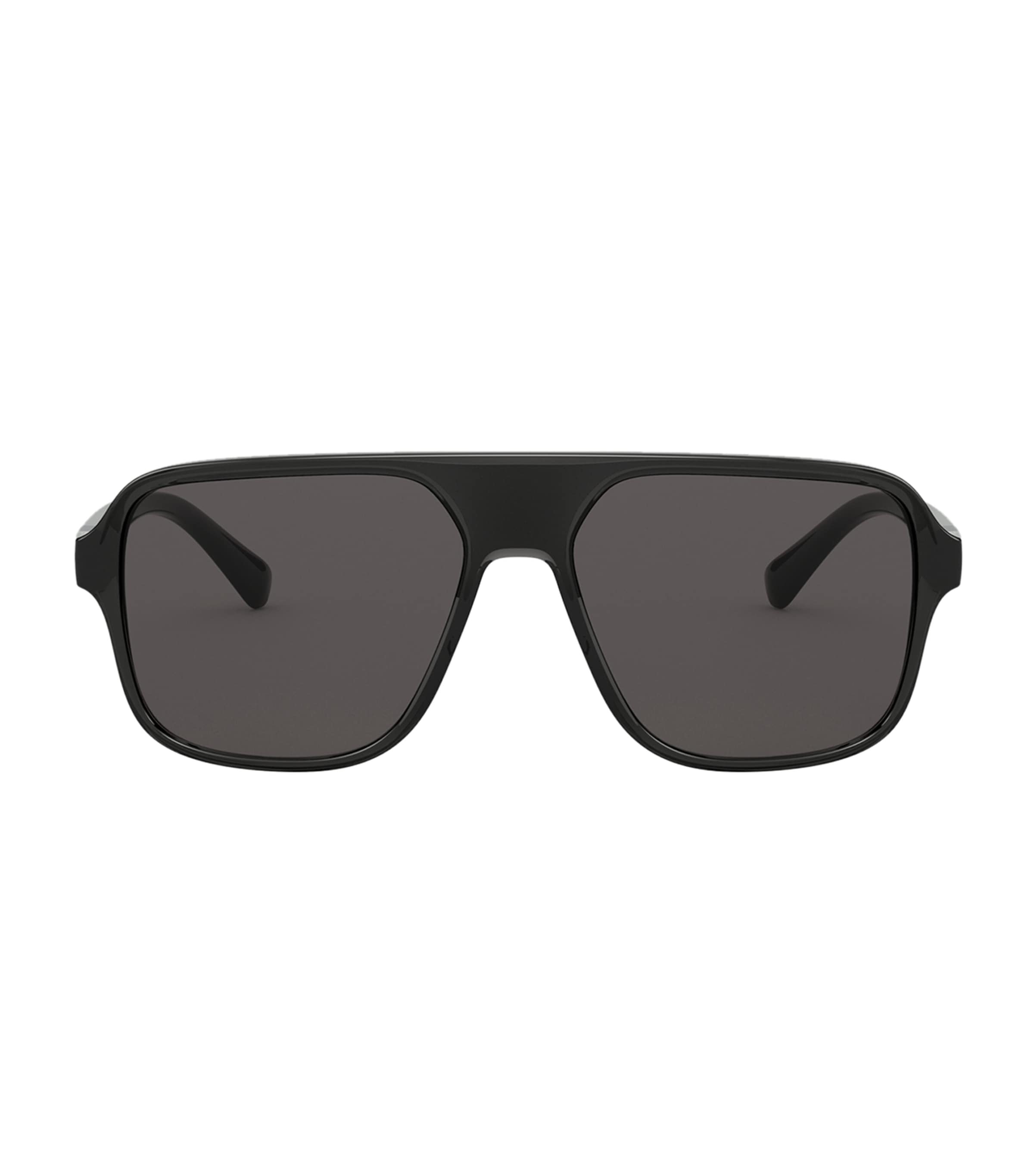 Dolce & Gabbana Logo-embossed Square-frame Sunglasses In Black