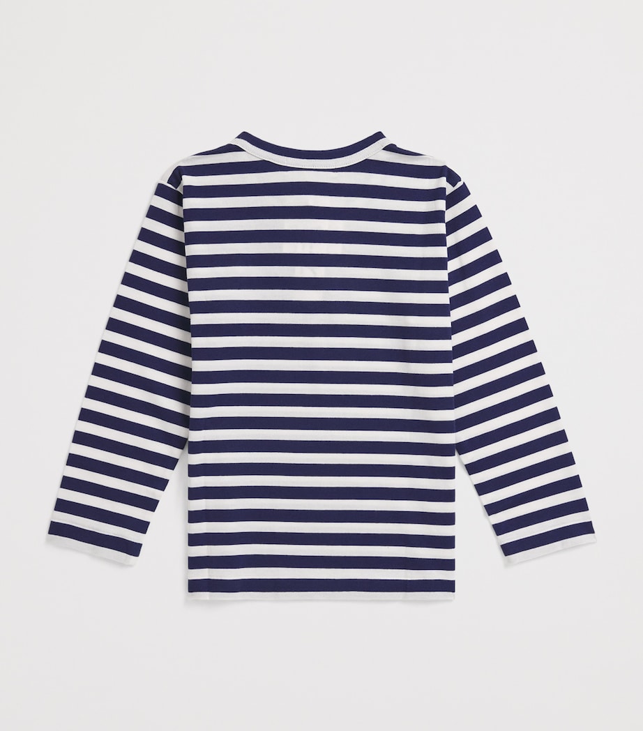 Comme Des Garçons Cotton Stripe Heart Logo T-Shirt (2-6 Years) Image 2