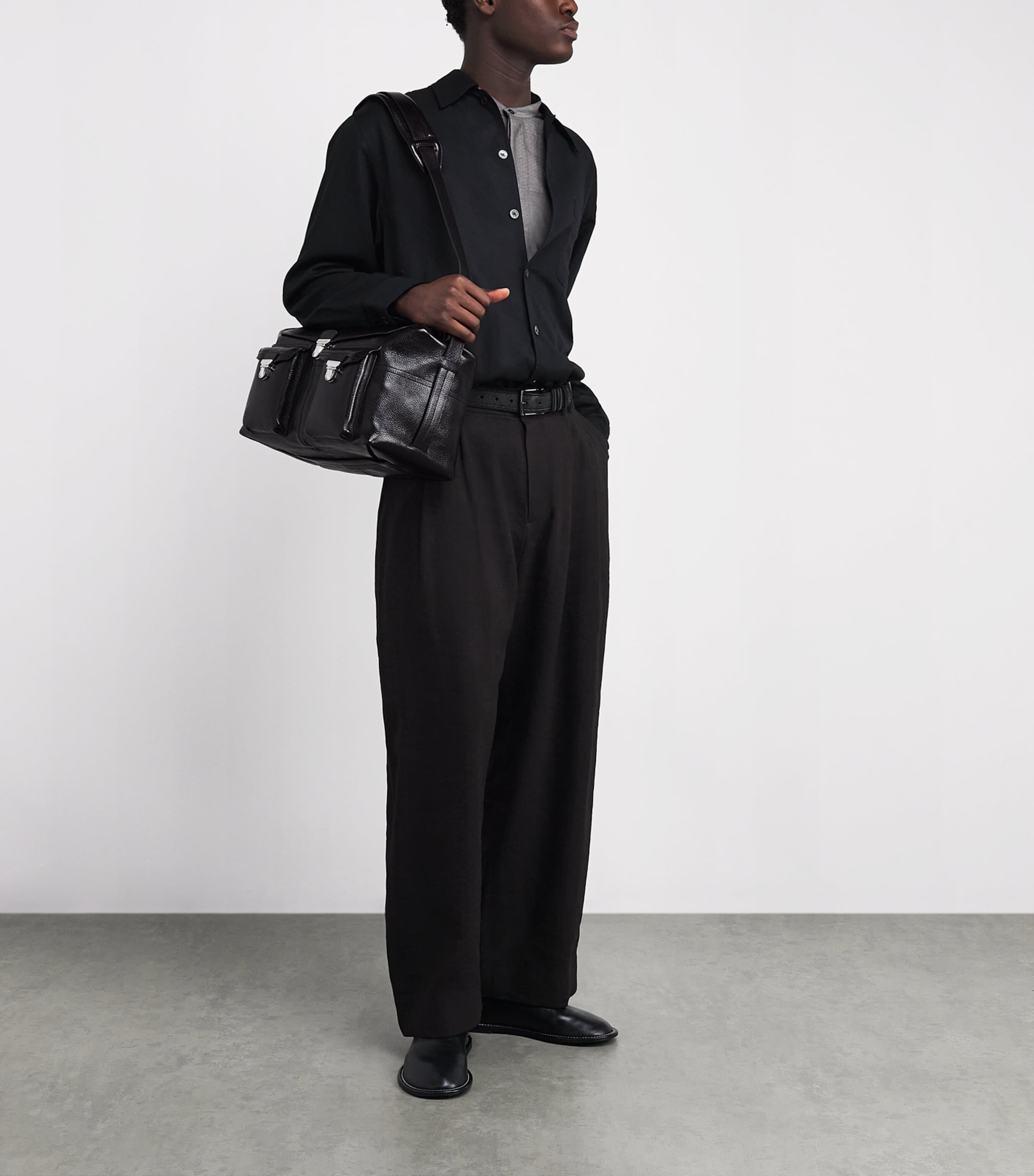 Nappa Leather Gear Week-End Bag ESPRESSO/ BR495 Image 5