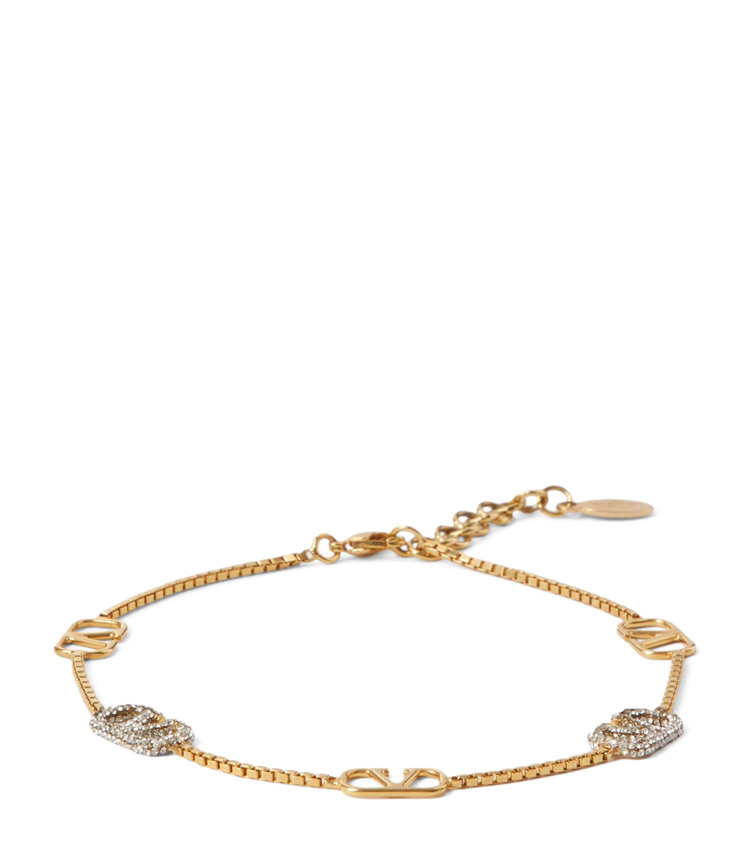Valentino Garavani Embellished Vlogo Anklet