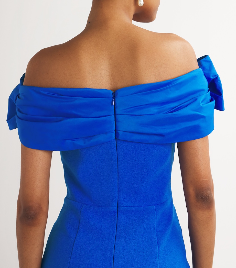 Rebecca Vallance Womens Off-The-Shoulder Antonella Gown Marine Blue Image 6