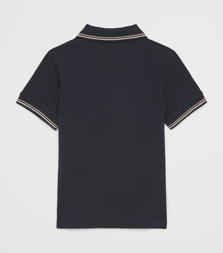 Stretch-Cotton Logo Polo Shirt (4-16 Years) ICONICO 0920 BLU NAV Image 2
