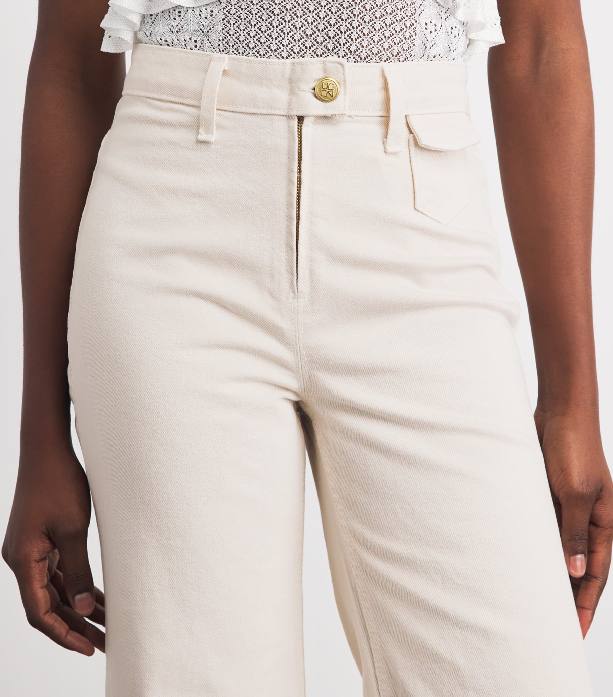 Ulla Johnson Womens Odelia Flared Jeans Cowrie Image 3
