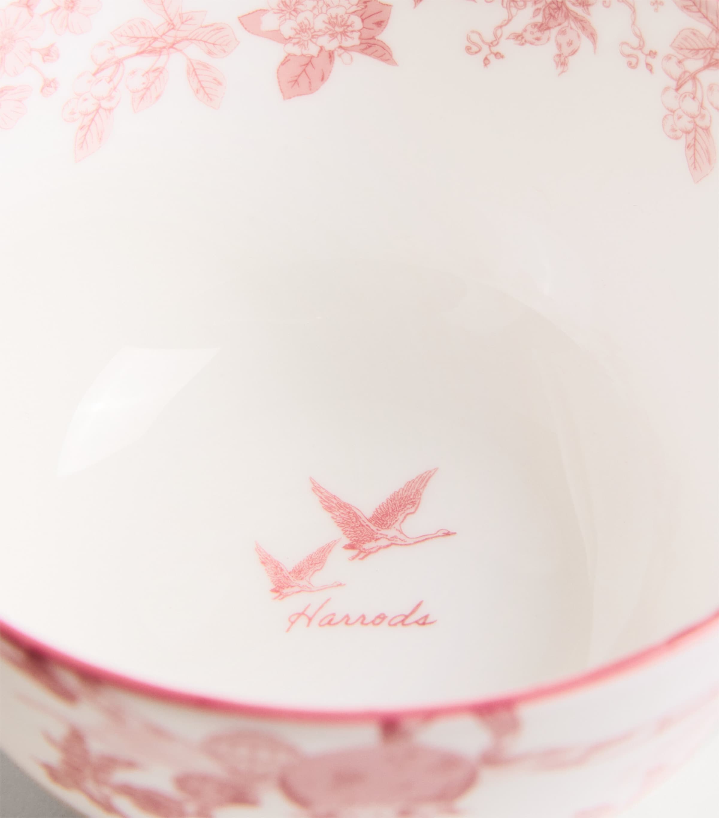 Harrods Fine Bone China Toile Bowl (11cm) Pink Image 2