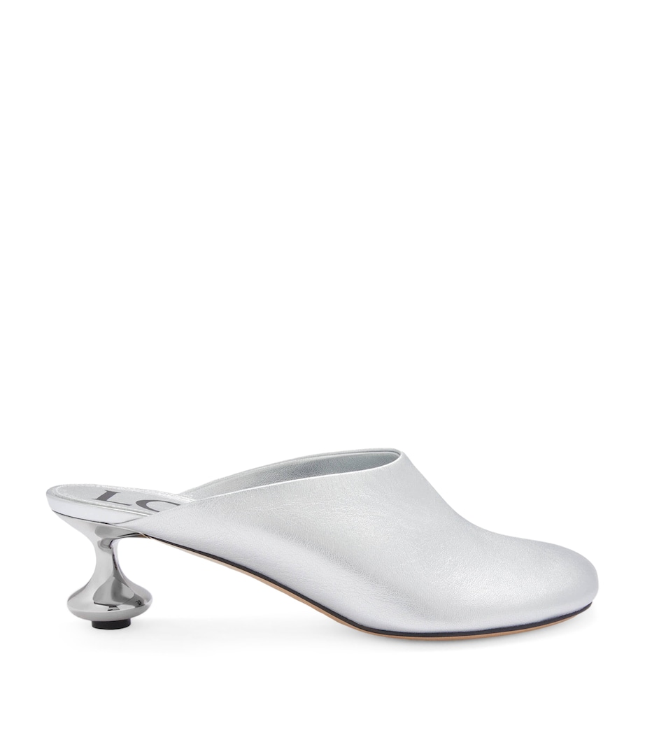 Metallic Leather Toy Mules 45 SILVER Image 1