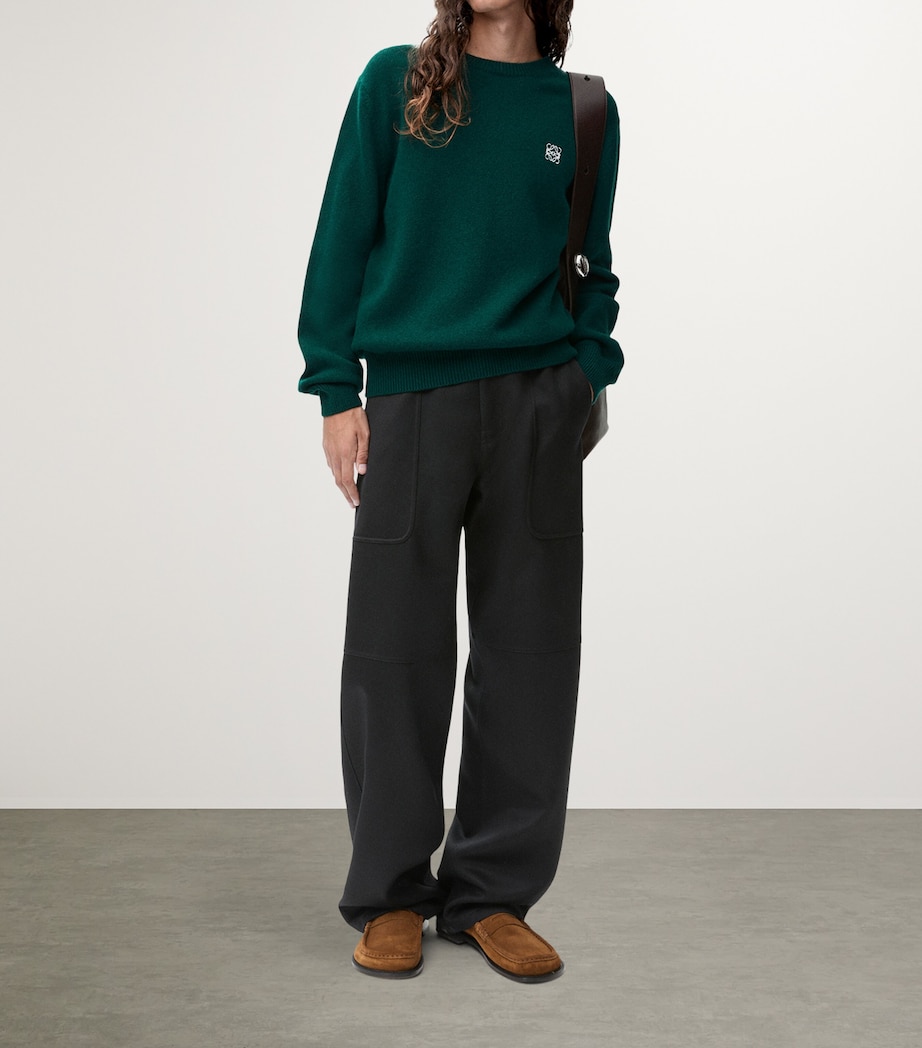 Wool Anagram Sweater GREEN Image 2