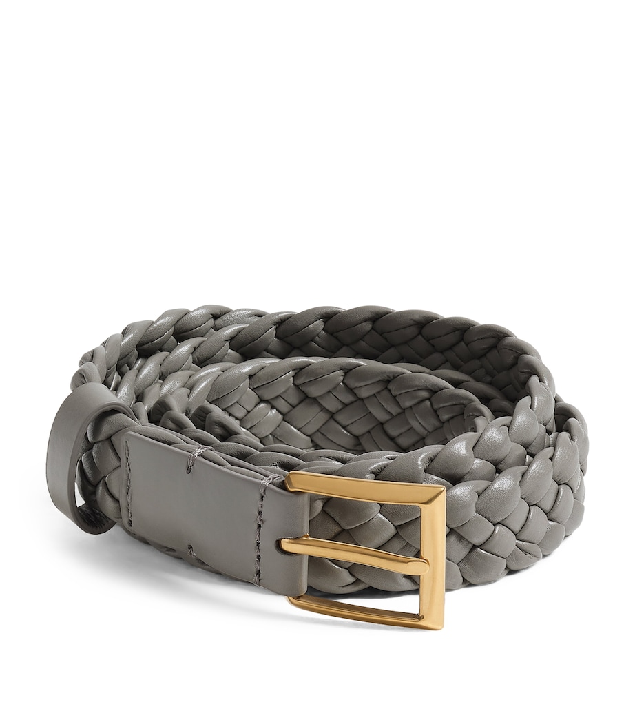 Bottega Veneta Leather Intreccio Solo Belt Image 1