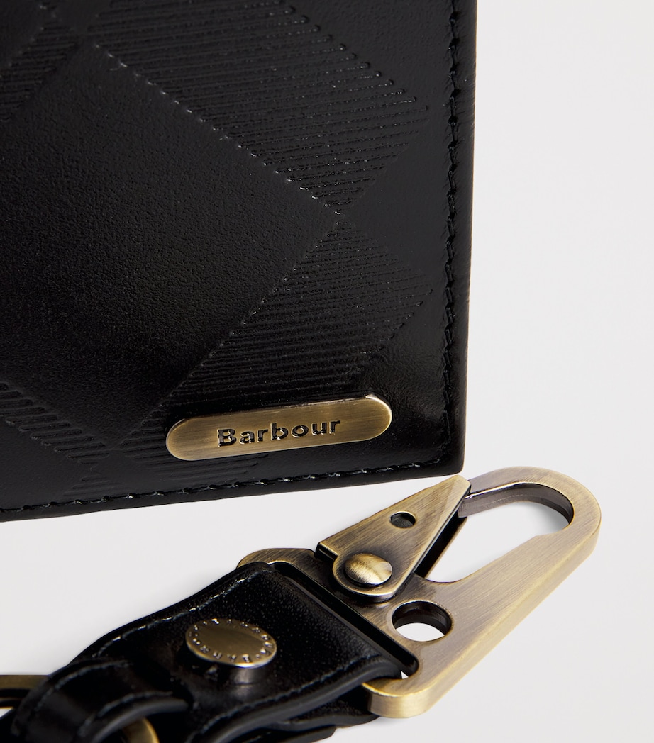 Leather Brunton Wallet and Cardholder Gift Set BLACK DEBOSS TARTAN Image 4