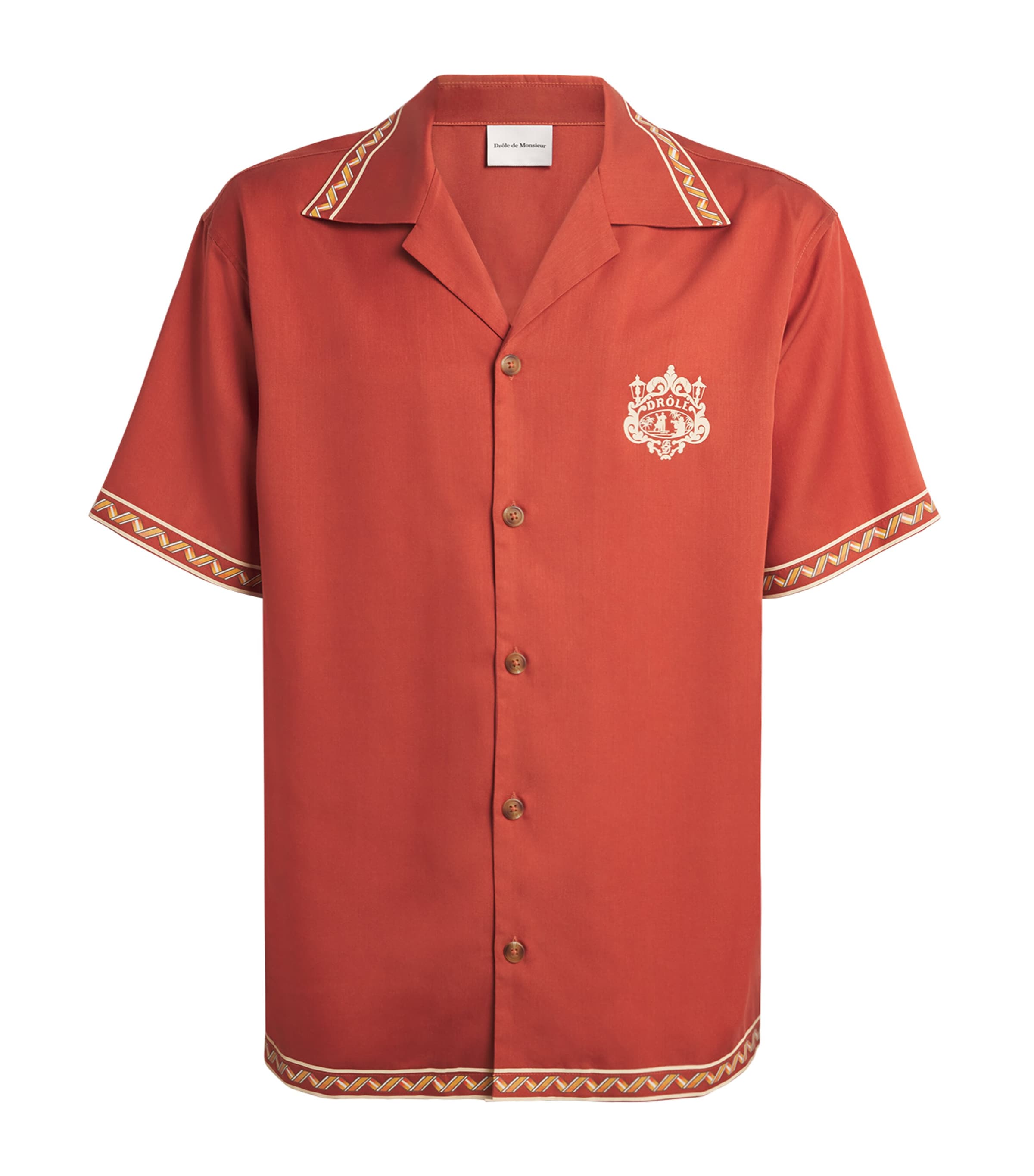 Drôle De Monsieur Mens Danseurs Print Shirt Brick Image 1