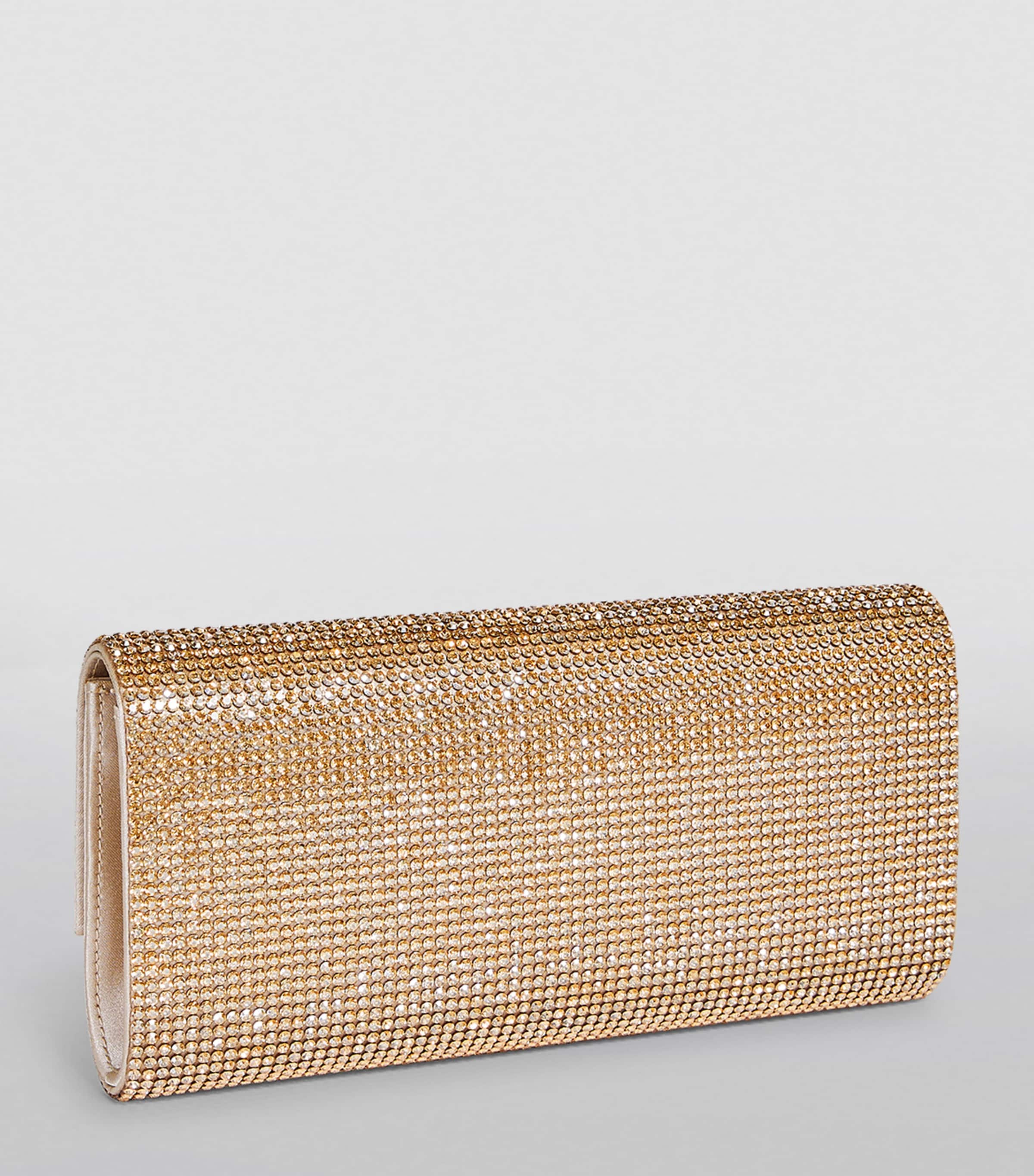 Satin Crystal-Embellished Perry Clutch Bag CPROS CHAMPAGNE Image 2