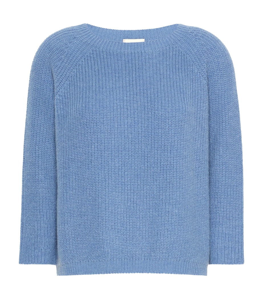 Weekend Max Mara Womens Ribbed Round-Neck Sweater Light Blue Image 1