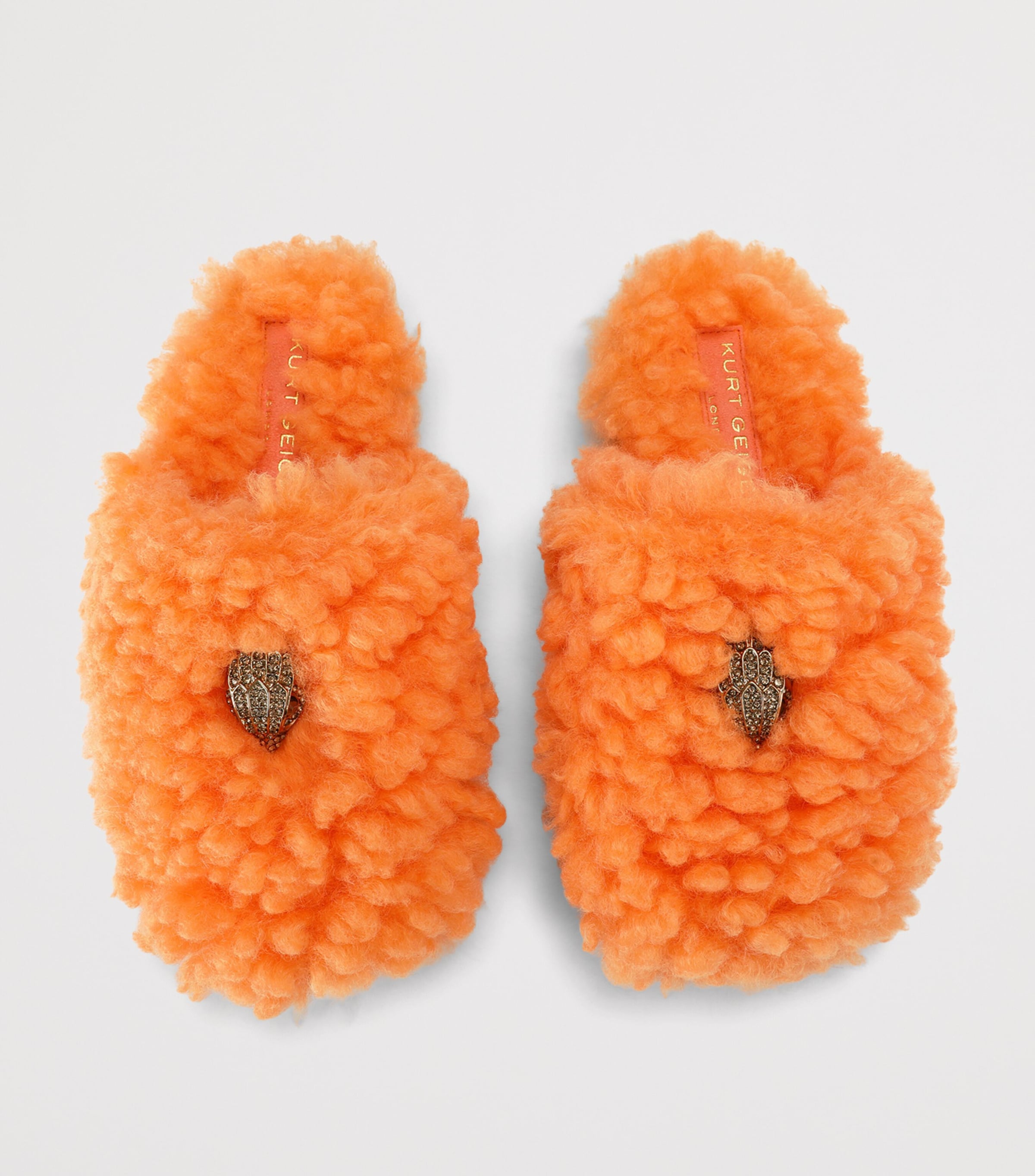 Kurt Geiger London Faux Shearling Kensington Slippers Orange Image 4