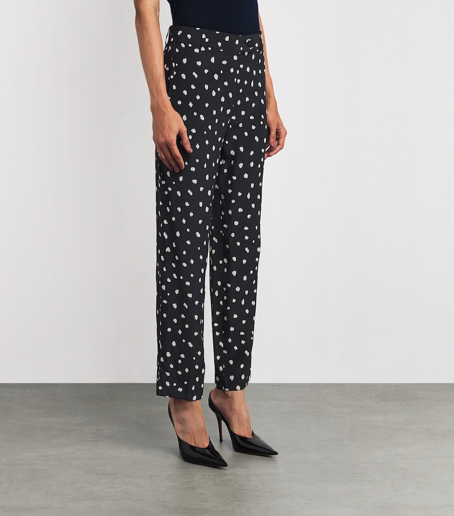 Silk Polka-Dot Mariquita Straight Trousers F005 POIS NAVY Image 3