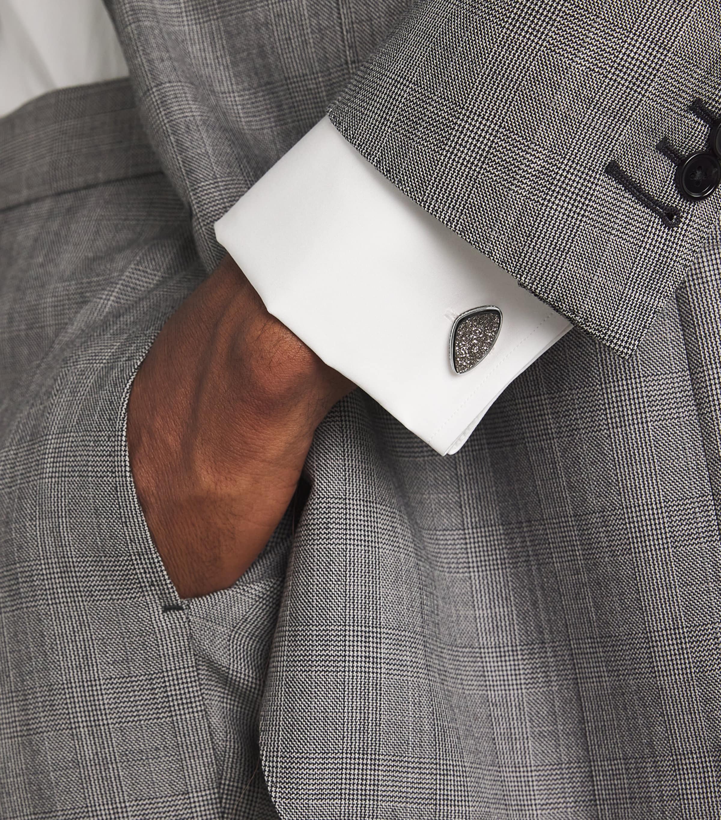 Tateossian Sterling Silver and Drusy Cufflinks Silver Image 5