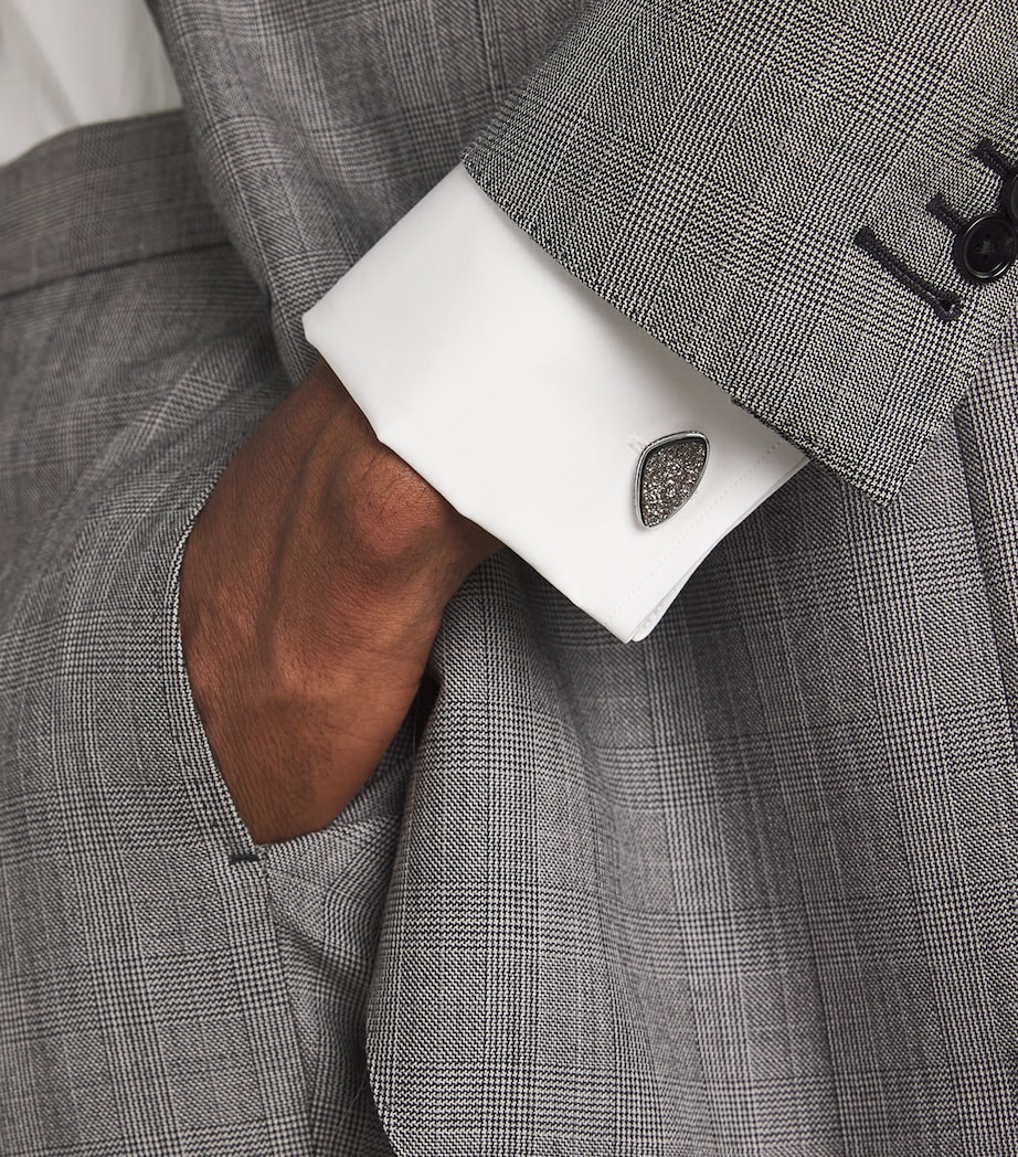 Sterling Silver and Drusy Cufflinks SILVER Image 5