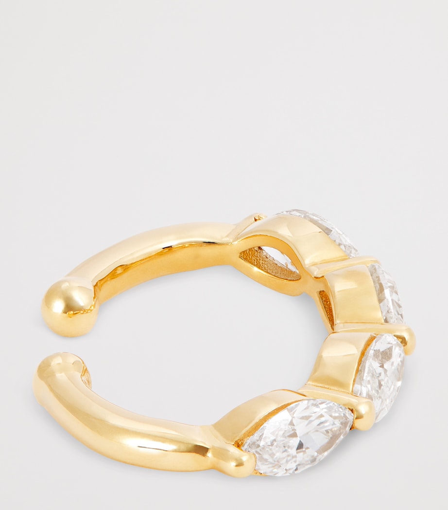 Yellow Gold and Diamond Marquise Single Ear Cuff YELLOW GOLD Image 4