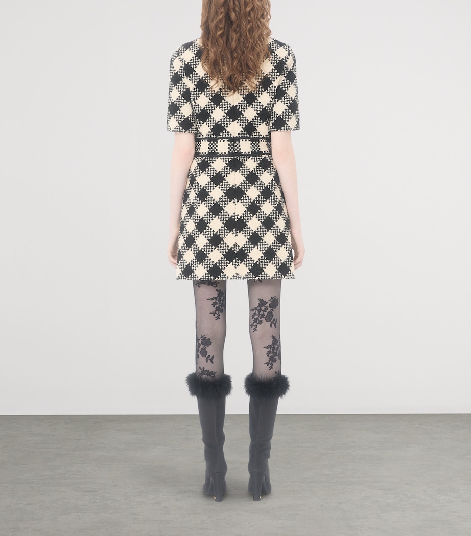 Valentino Womens Tweed V-Neck Mini Dress Image 4