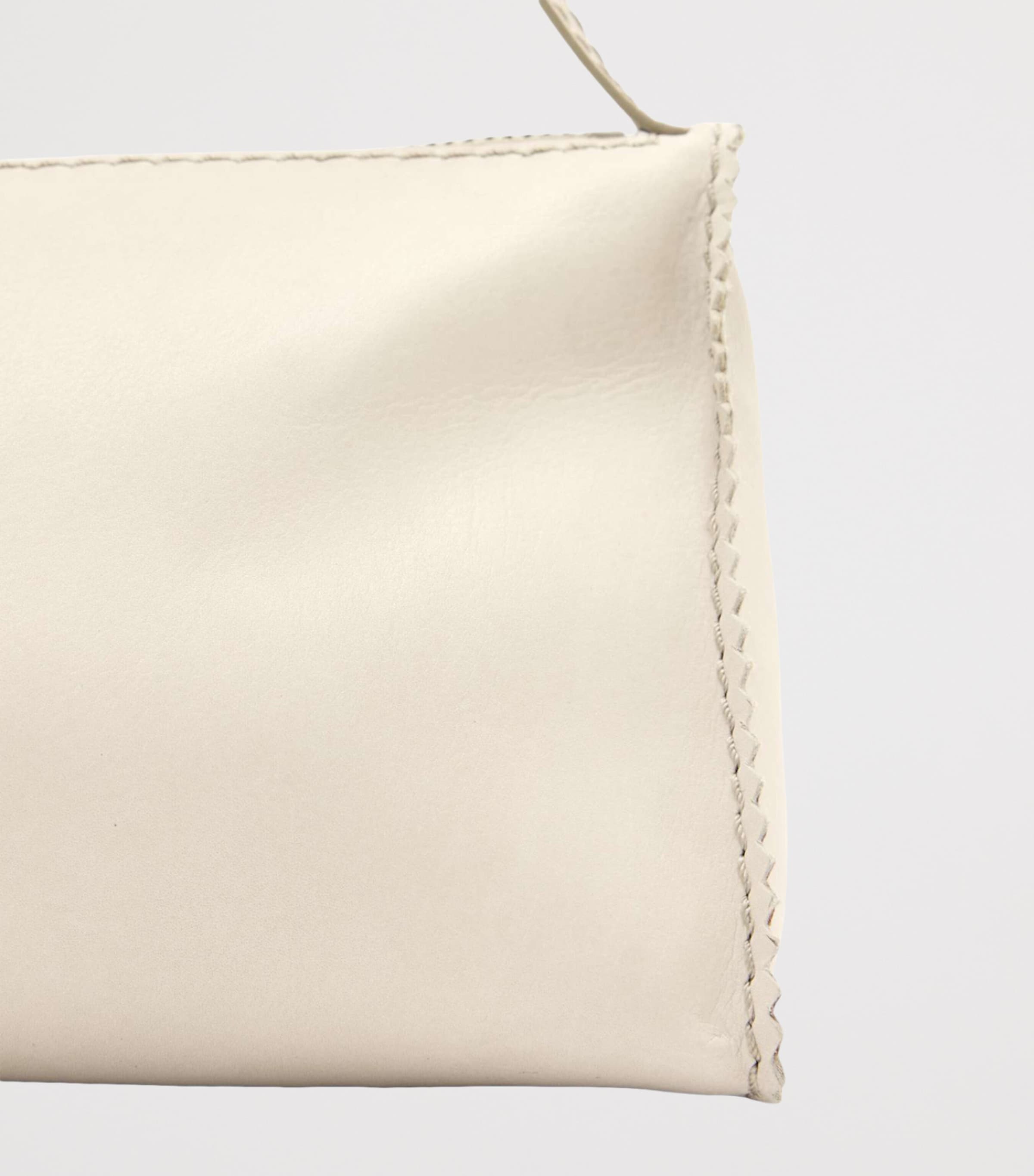 AllSaints Leather Siloh Shoulder Bag Antique White Image 3