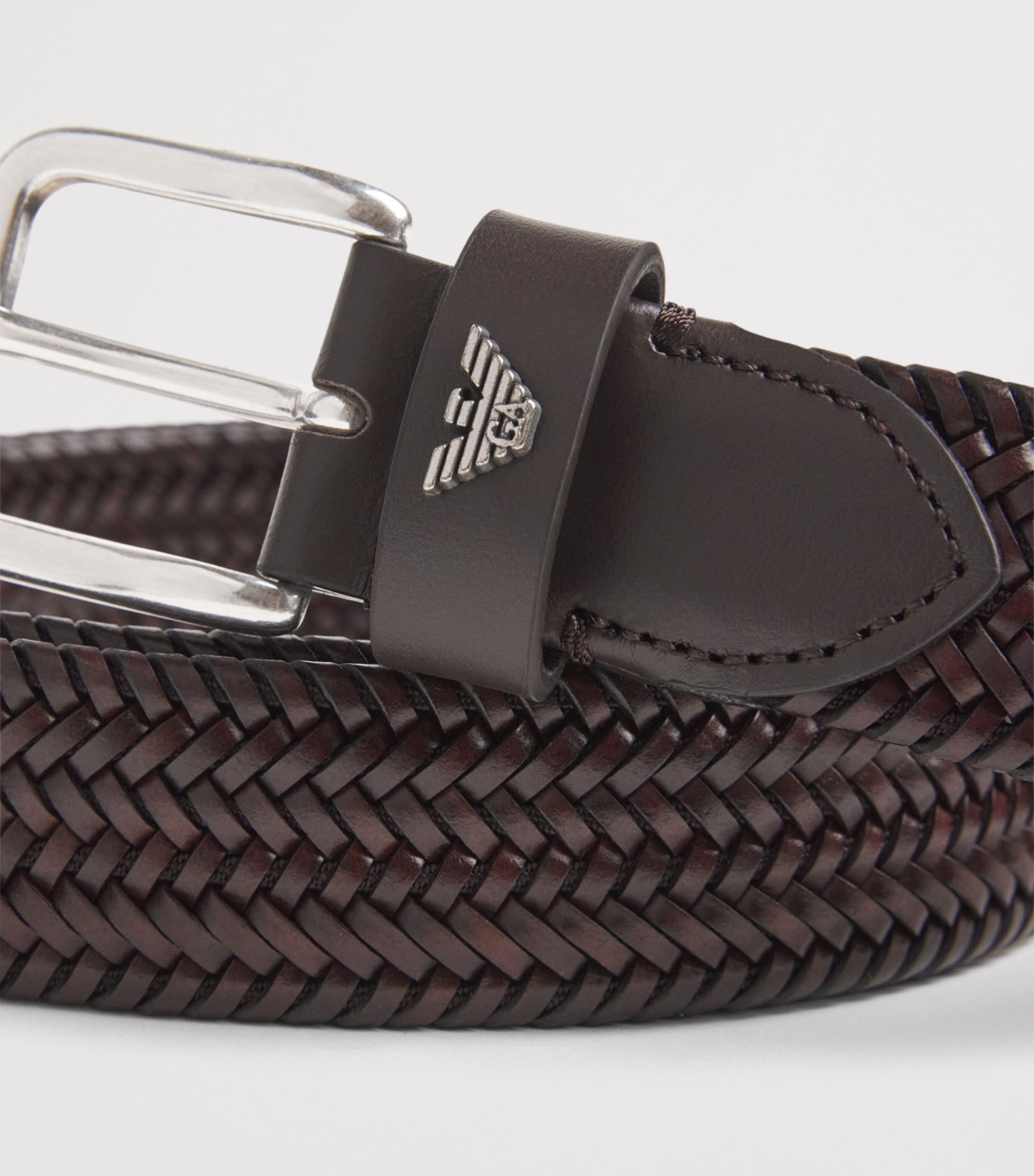 Emporio Armani Leather Woven Belt Image 4