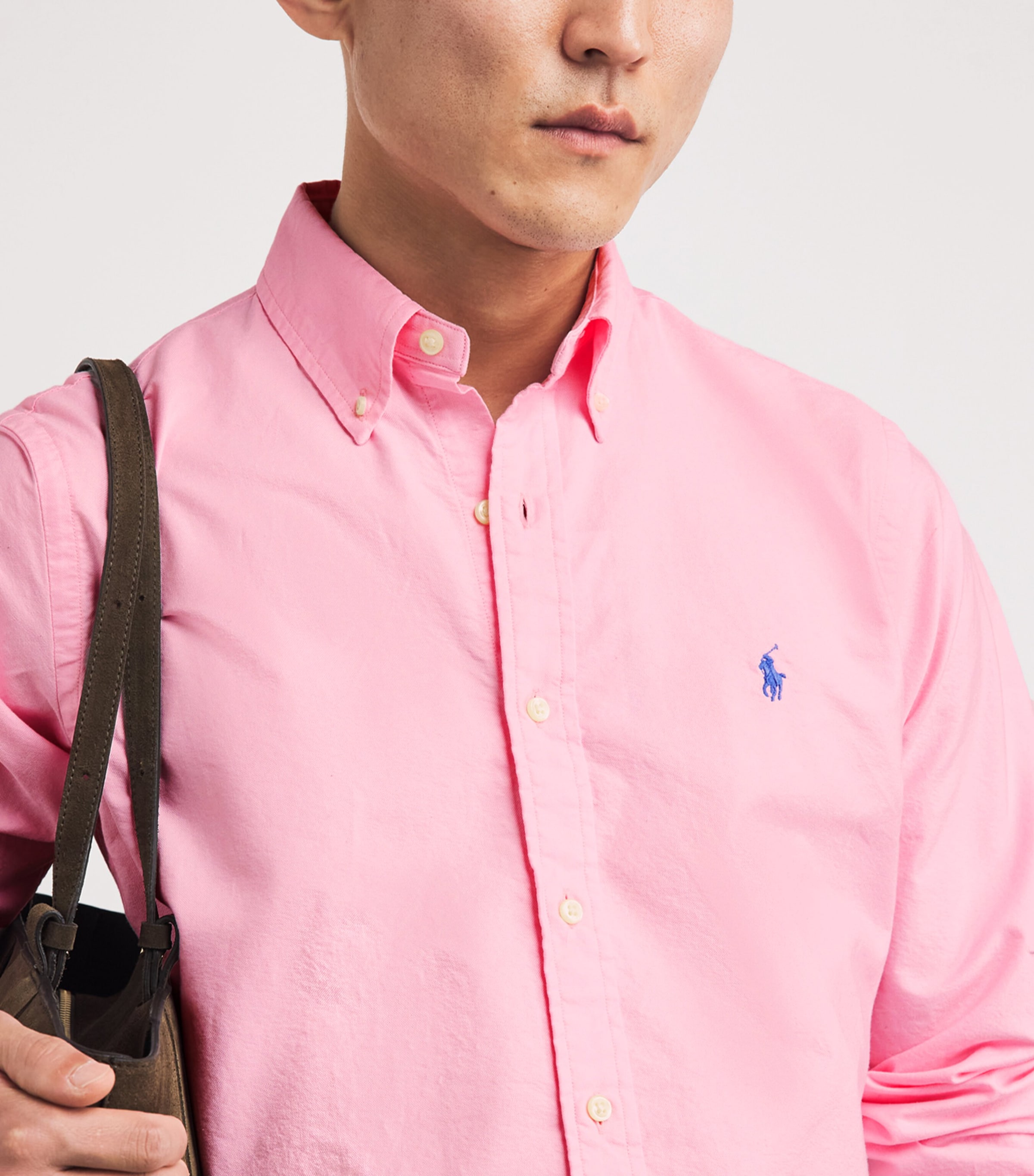 Polo Ralph Lauren Mens Slim Oxford Shirt Carmel Pink Image 3